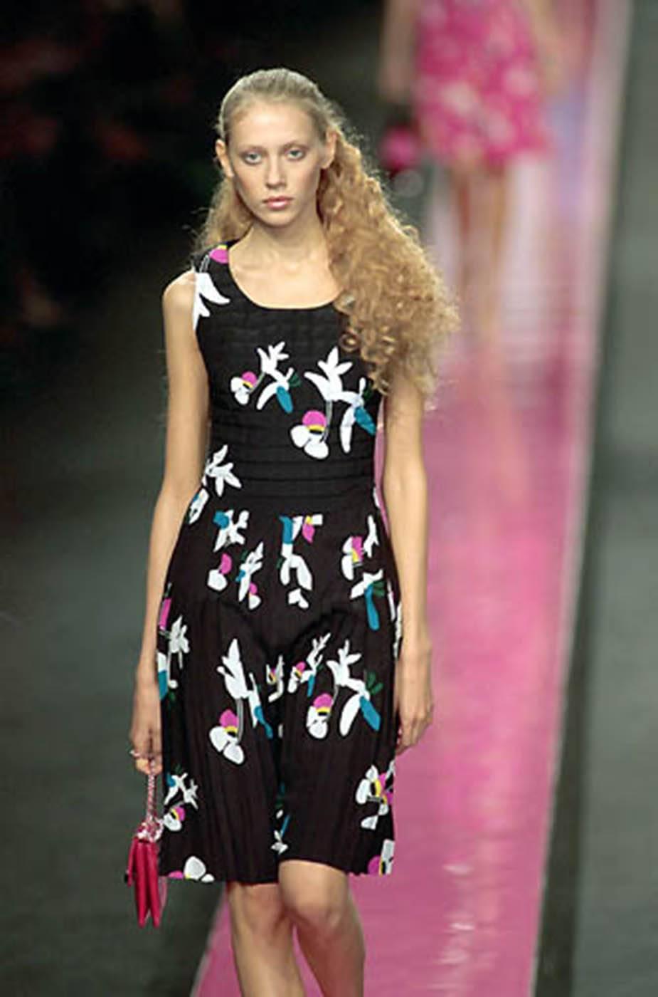 Chanel SS 2001 Quilted Floral-Print Dress 3