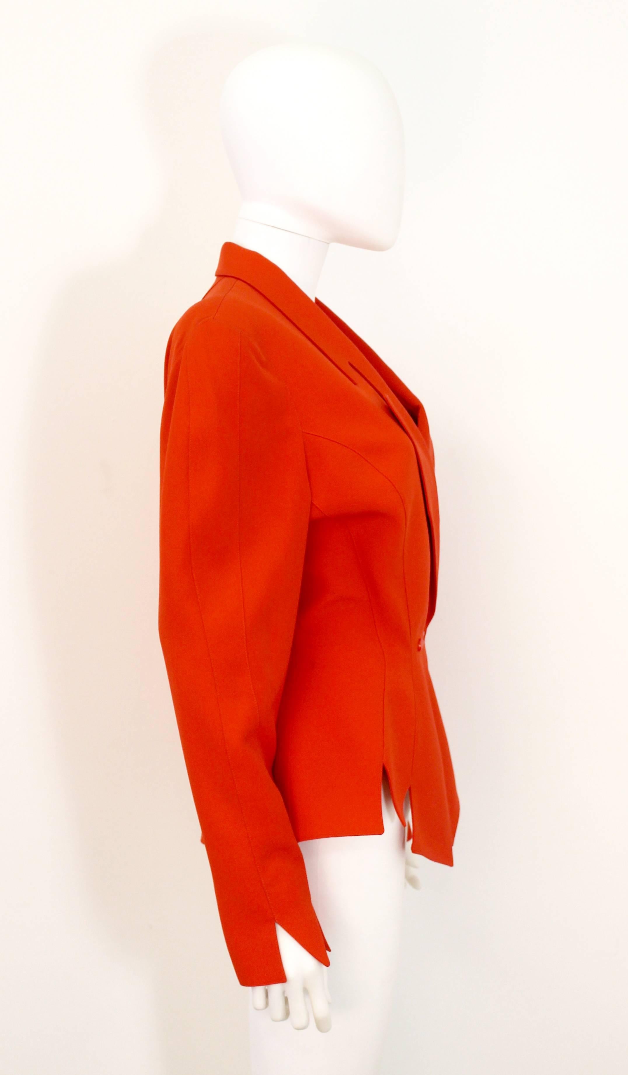 1990's Thierry Mugler Red M Cut-Out Jacket In Good Condition In London, GB