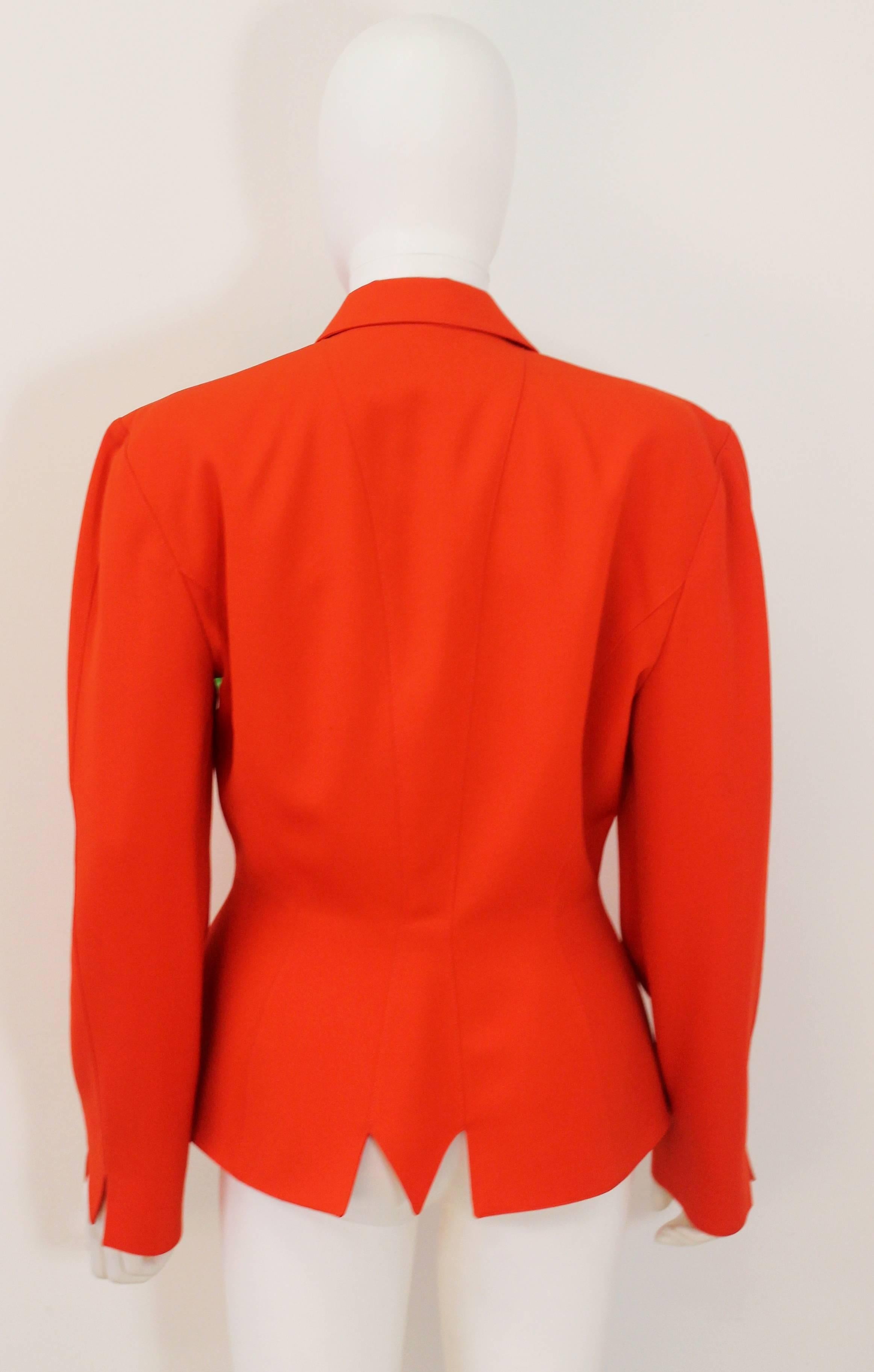 Women's 1990's Thierry Mugler Red M Cut-Out Jacket
