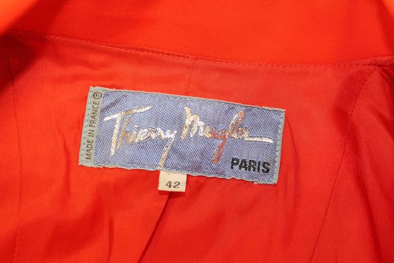 1990's Thierry Mugler Red M Cut-Out Jacket at 1stDibs