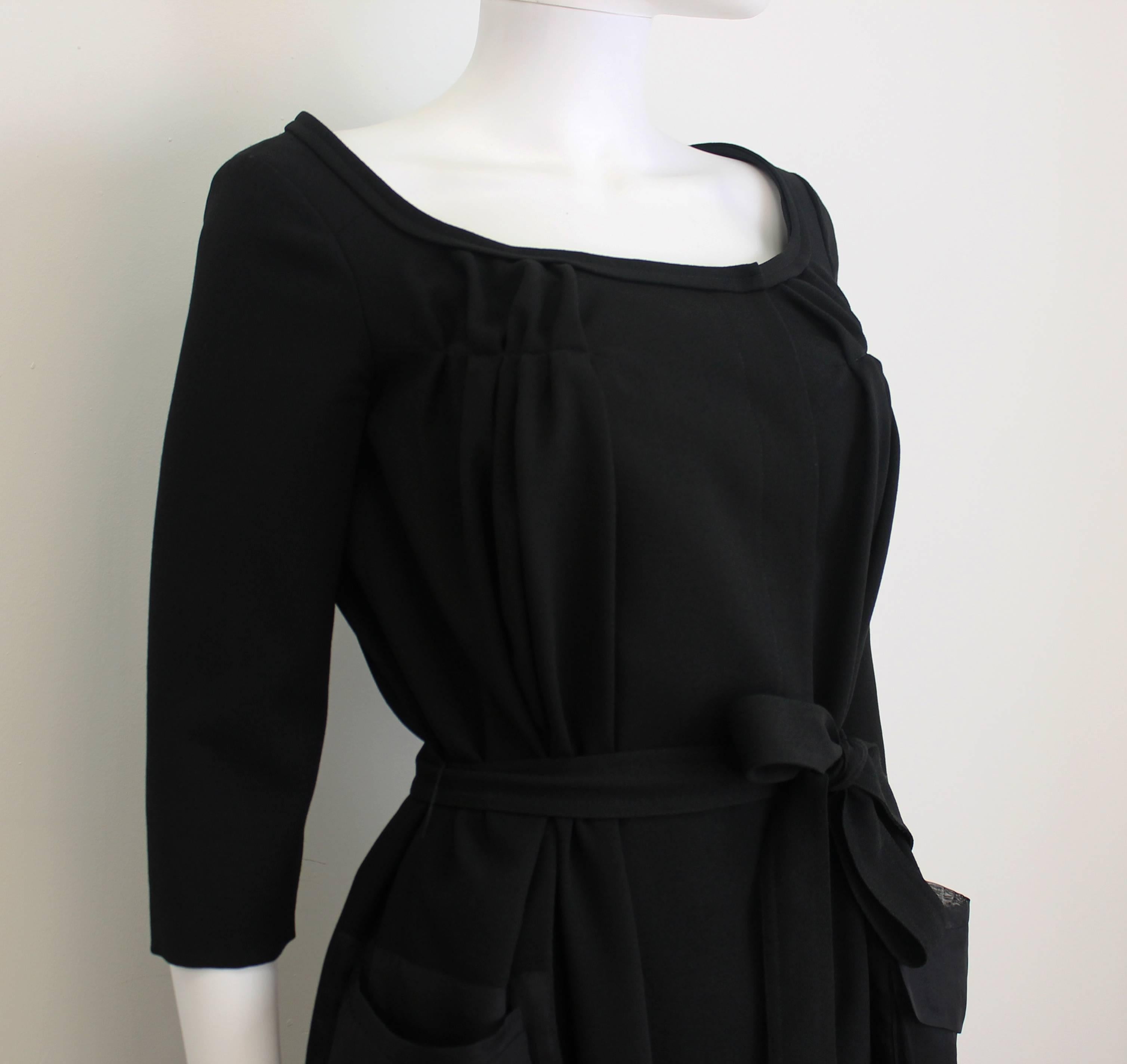 Christian Dior Black Dress with Sheer Pockets In Excellent Condition In London, GB