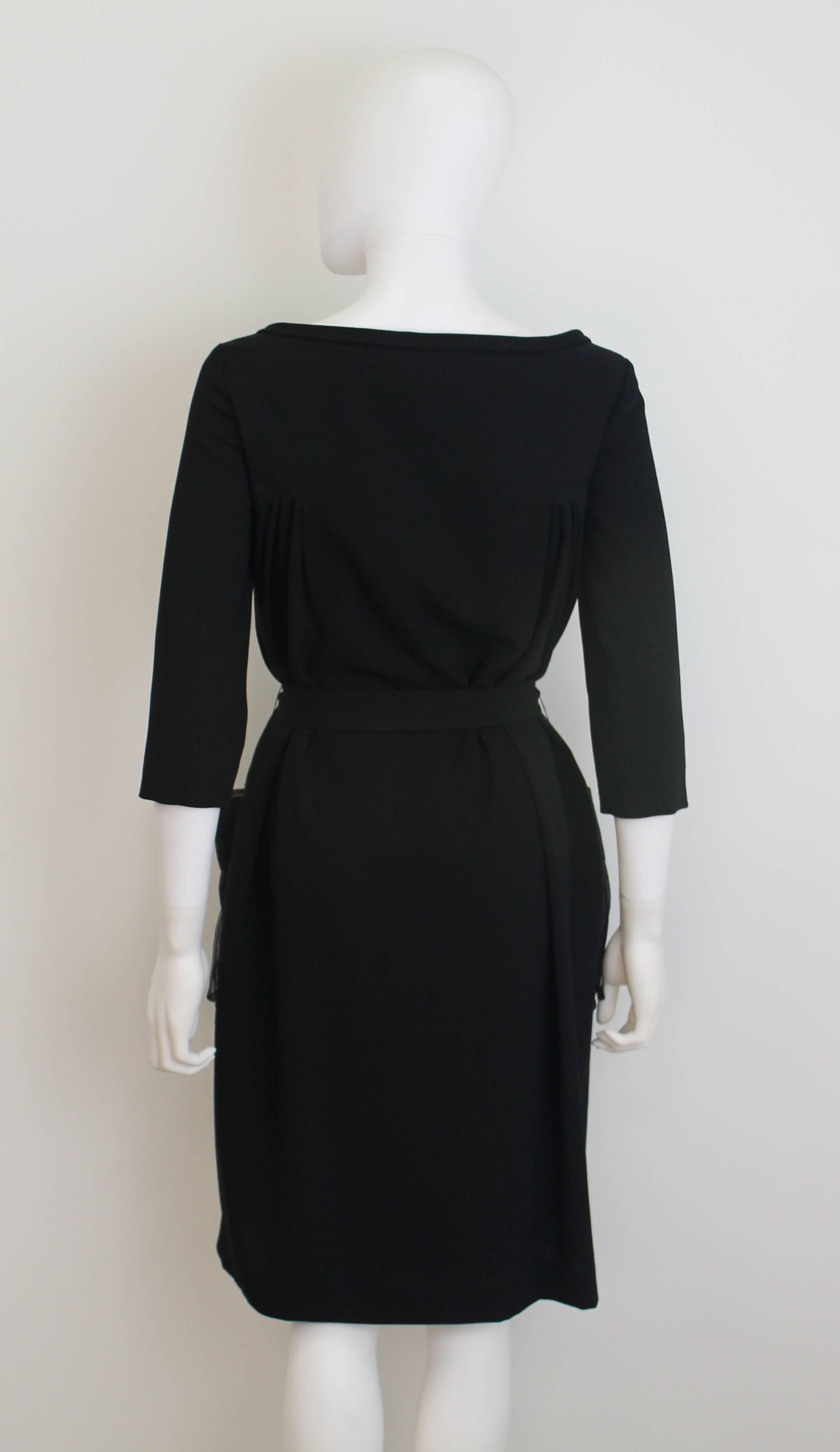 Women's Christian Dior Black Dress with Sheer Pockets