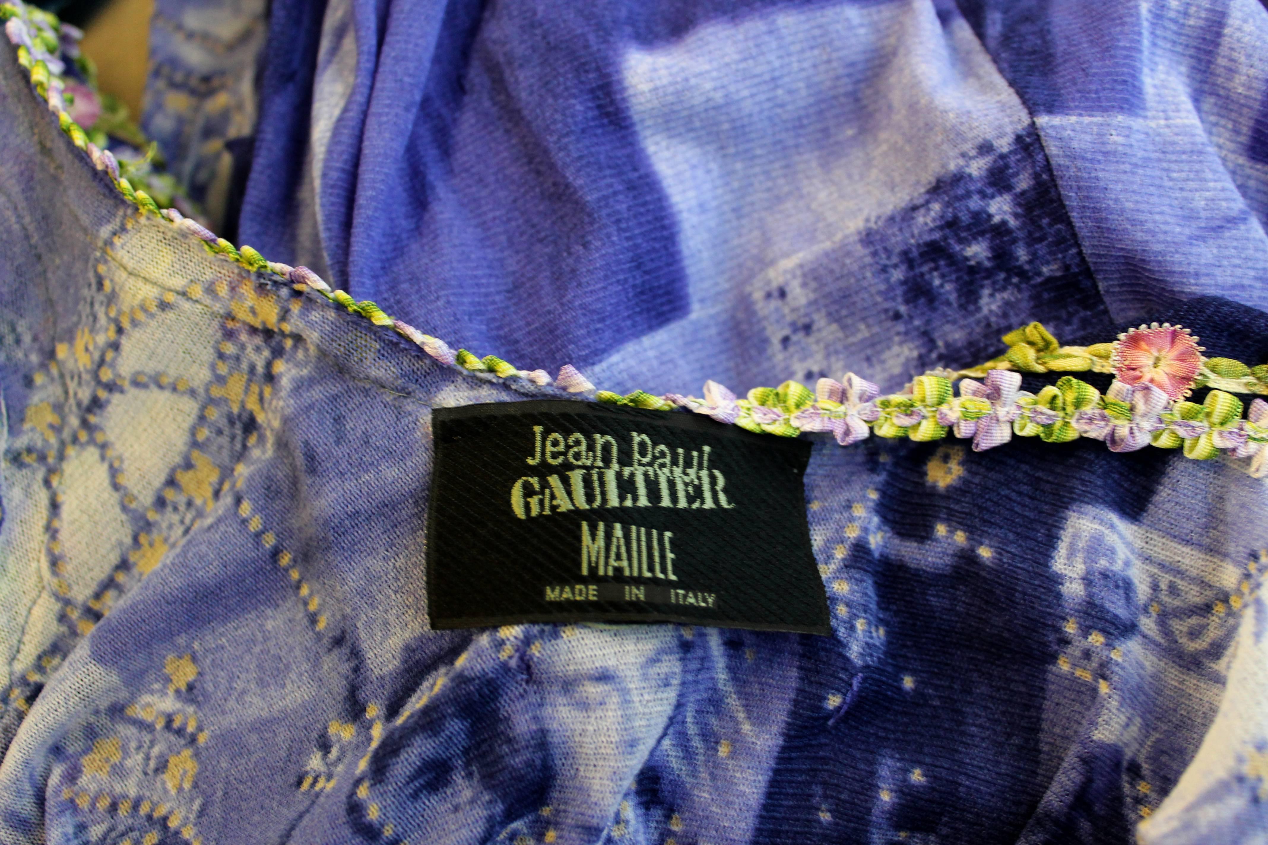 1990's Jean Paul Gaultier Flower-Appliqué Dress 1