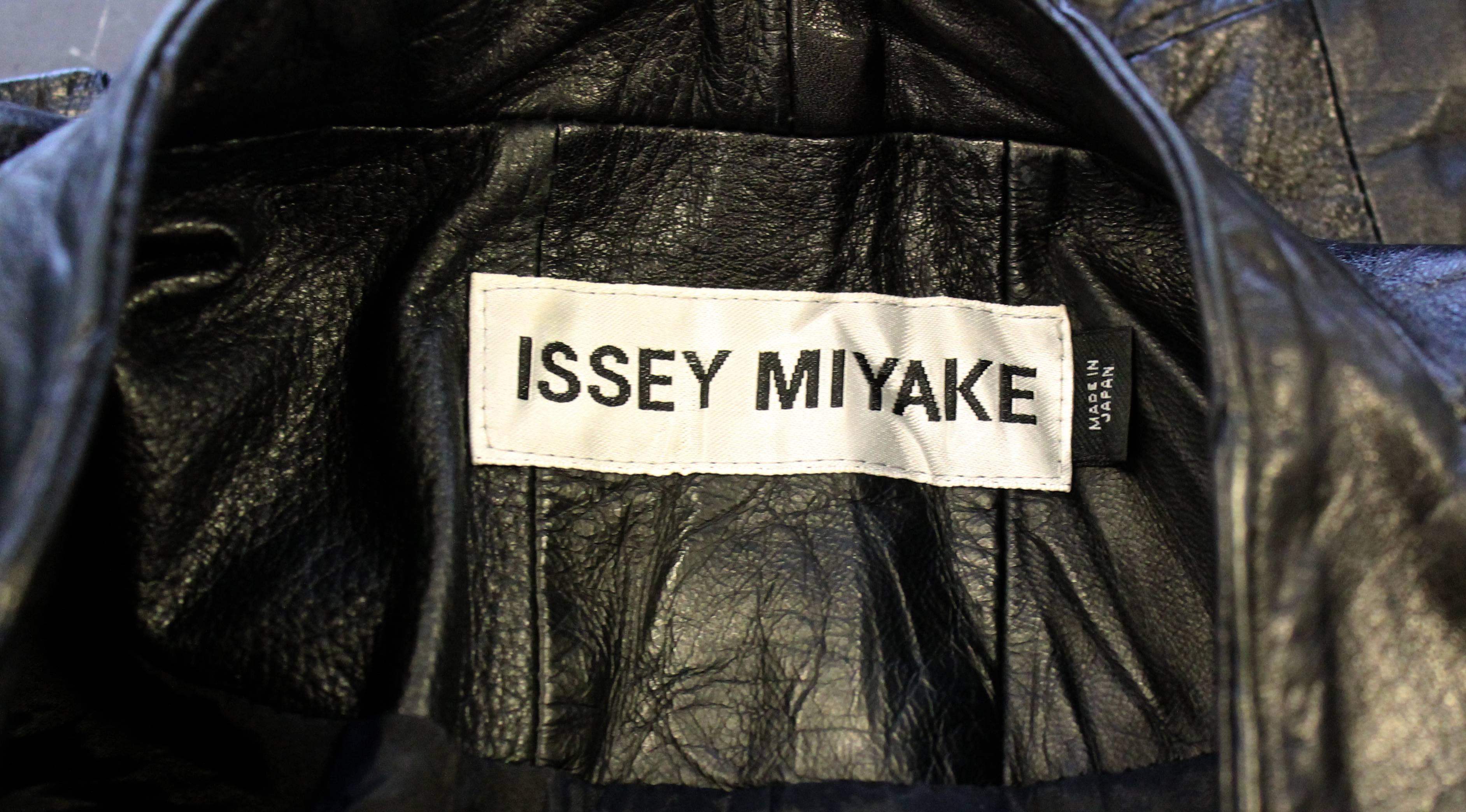 Issey Miyake Black Leather Patchwork Jacket 2