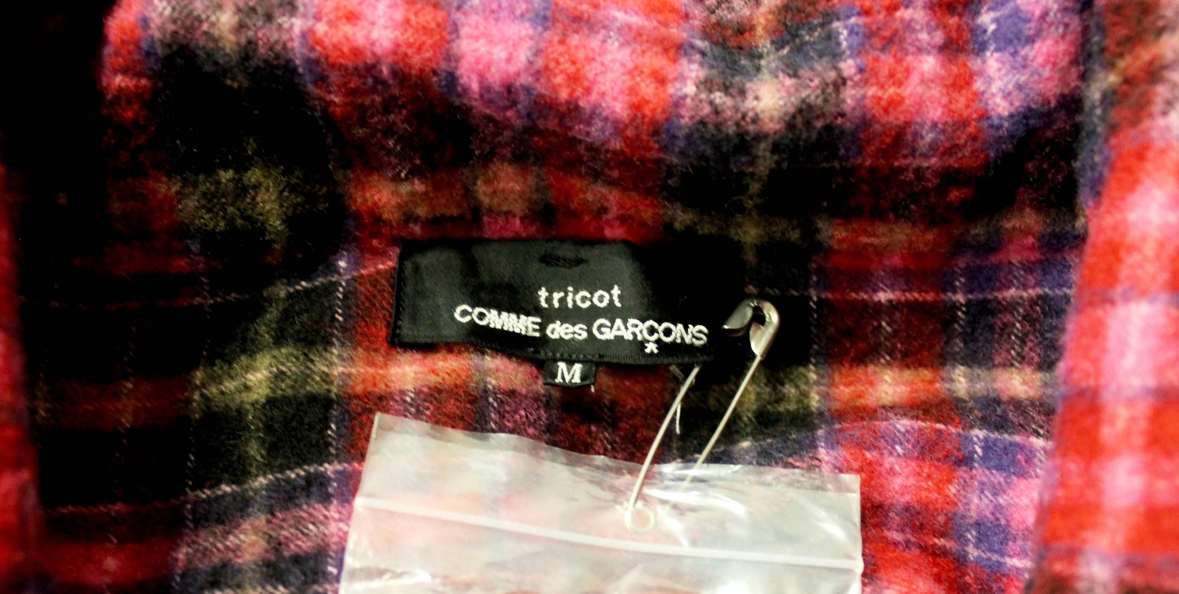 Comme des Garcons tricot Pink Checked Cropped Jacket c.1994 In Excellent Condition For Sale In London, GB