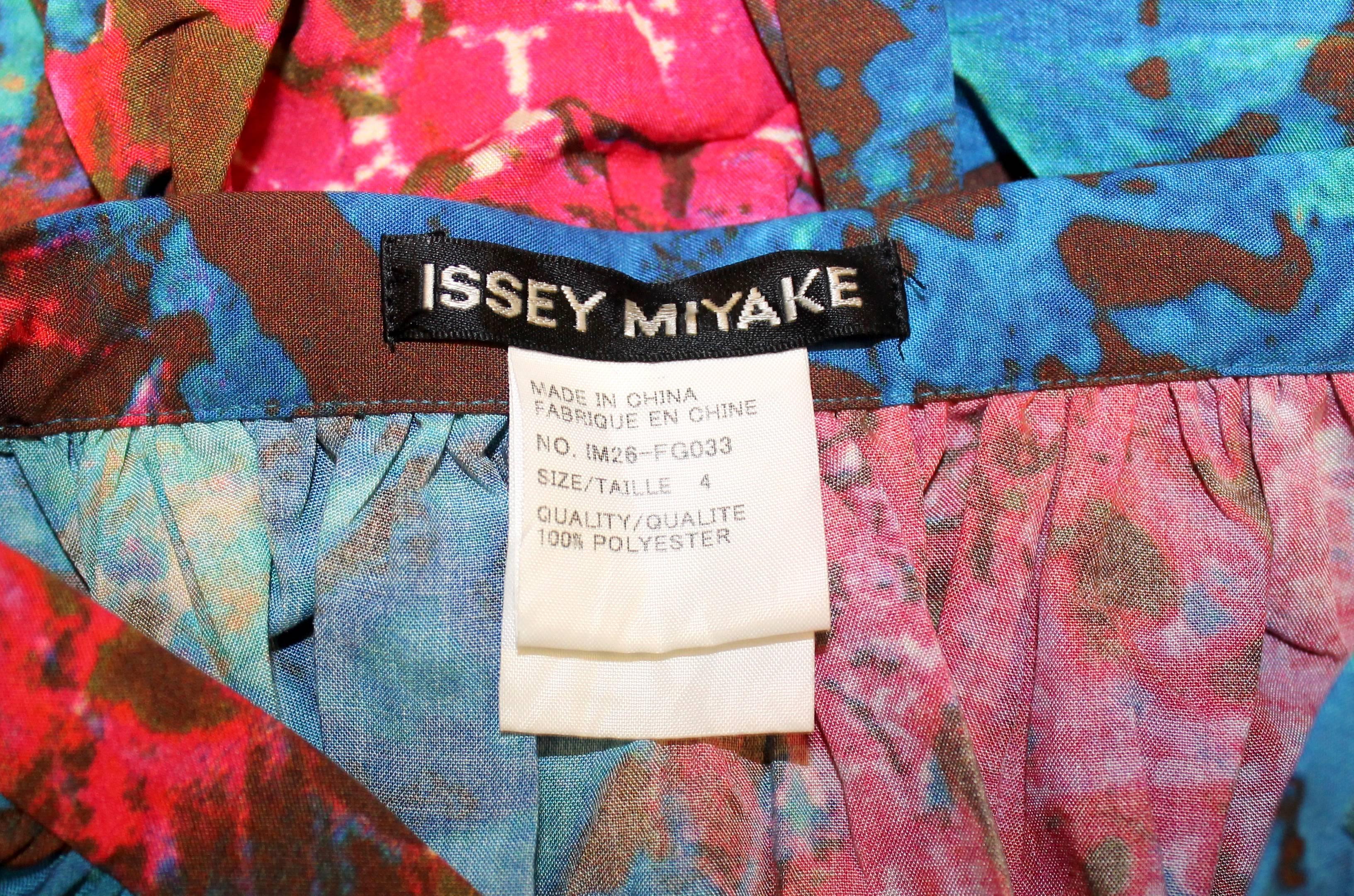 2002 Issey Miyake Psychedelic Tropical Digital Print Pleated Skirt 2