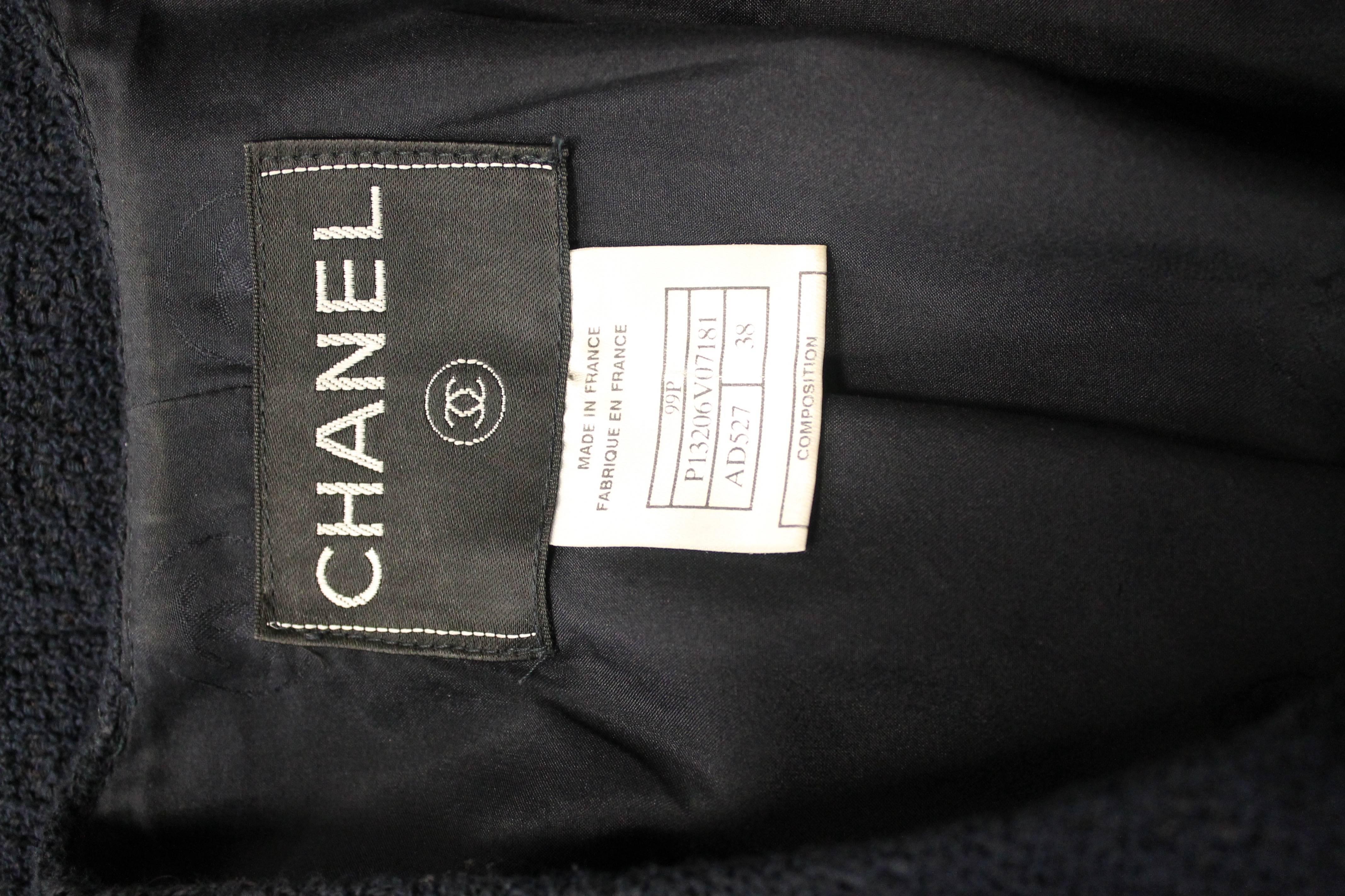 Chanel Navy Cropped Zip-Up Jacket 1