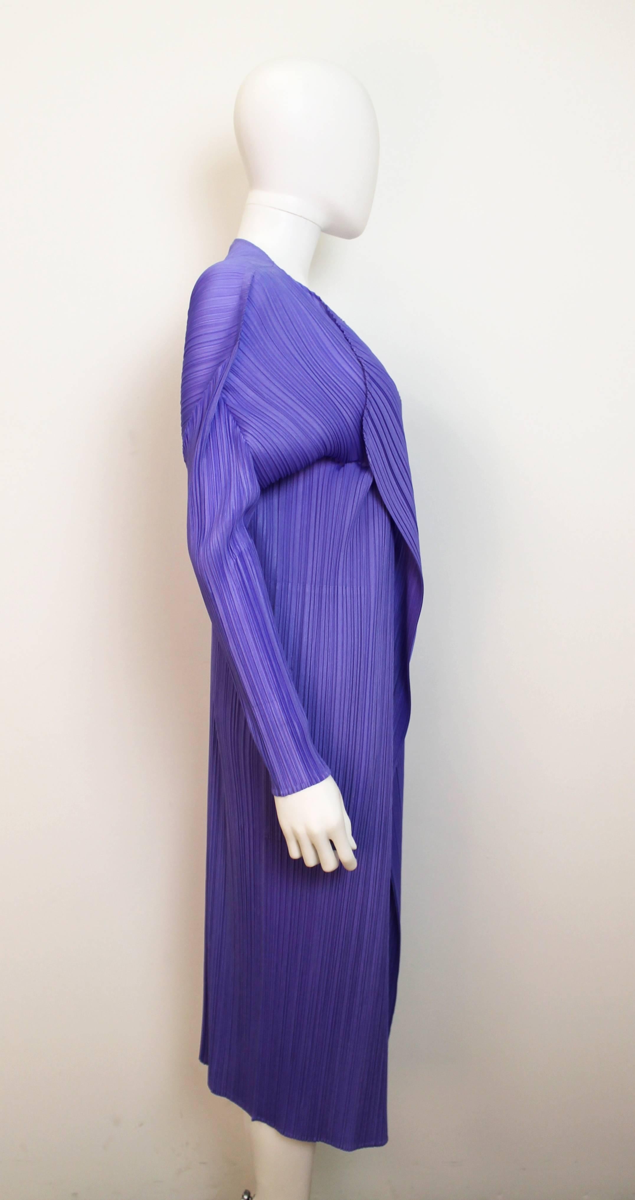 Issey Miyake Pleats Please Periwinkle Coat In Excellent Condition In London, GB