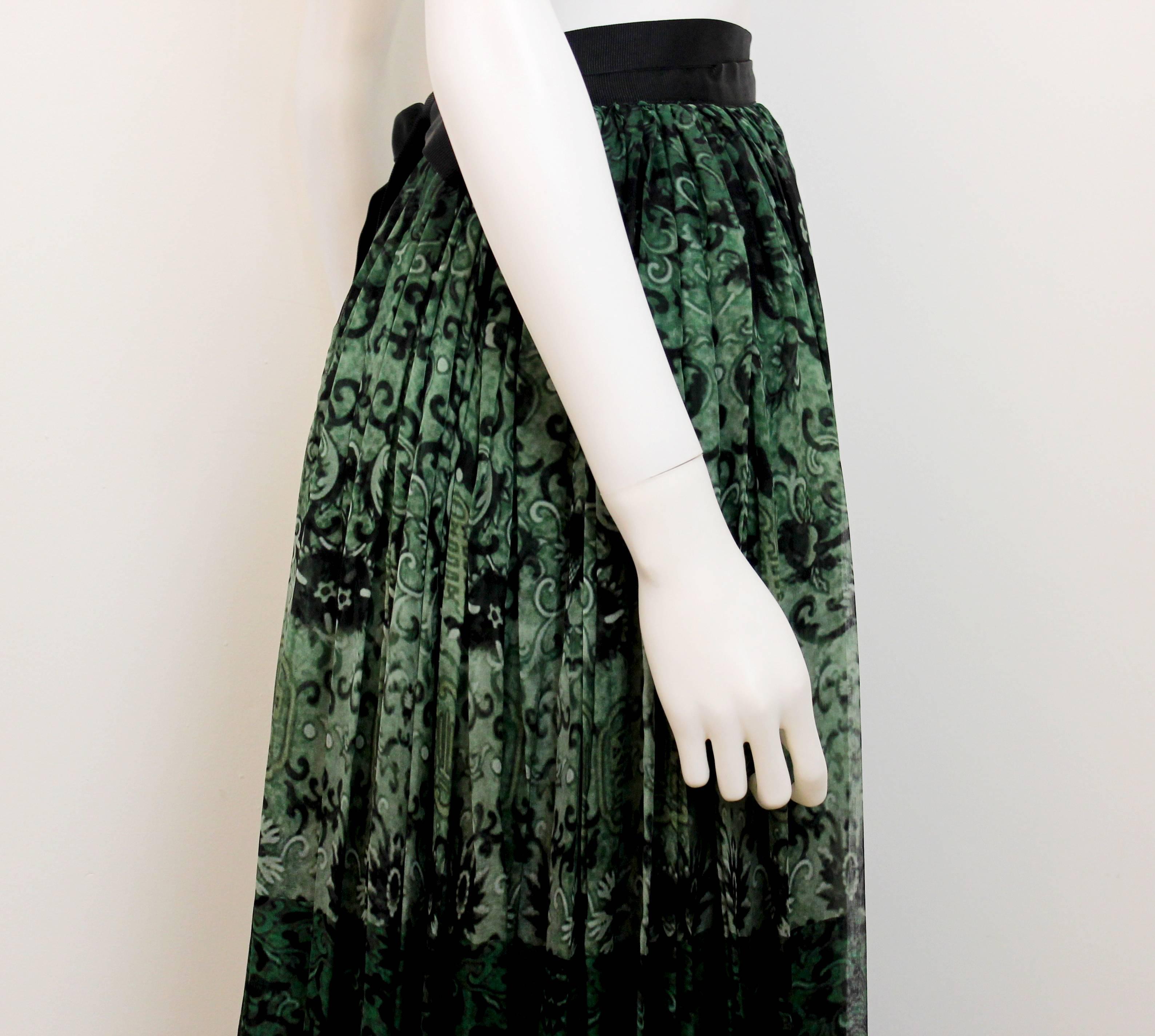 Mary Katrantzou AW 2011 Runway Emerald Printed Wrap-Skirt 2