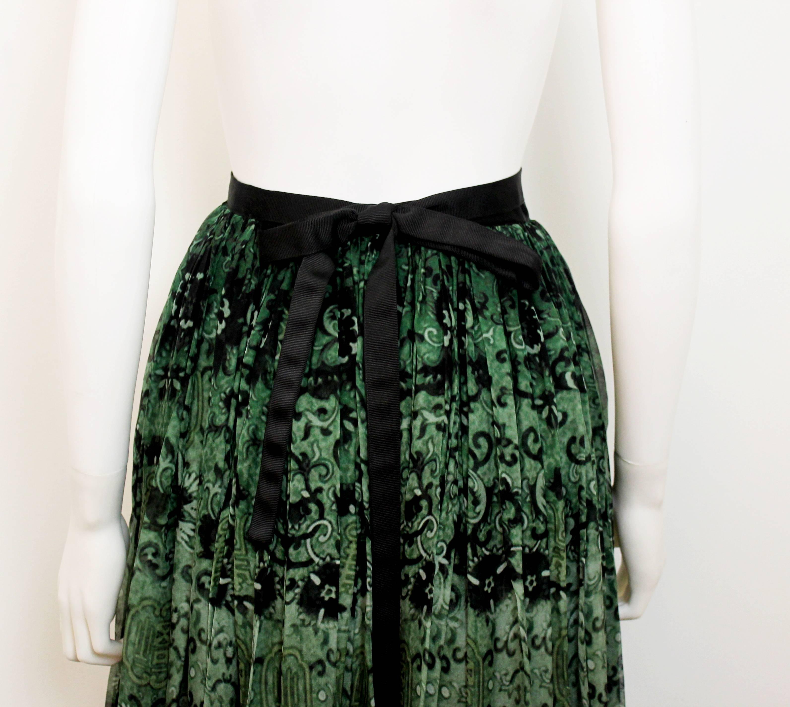 Mary Katrantzou AW 2011 Runway Emerald Printed Wrap-Skirt 3