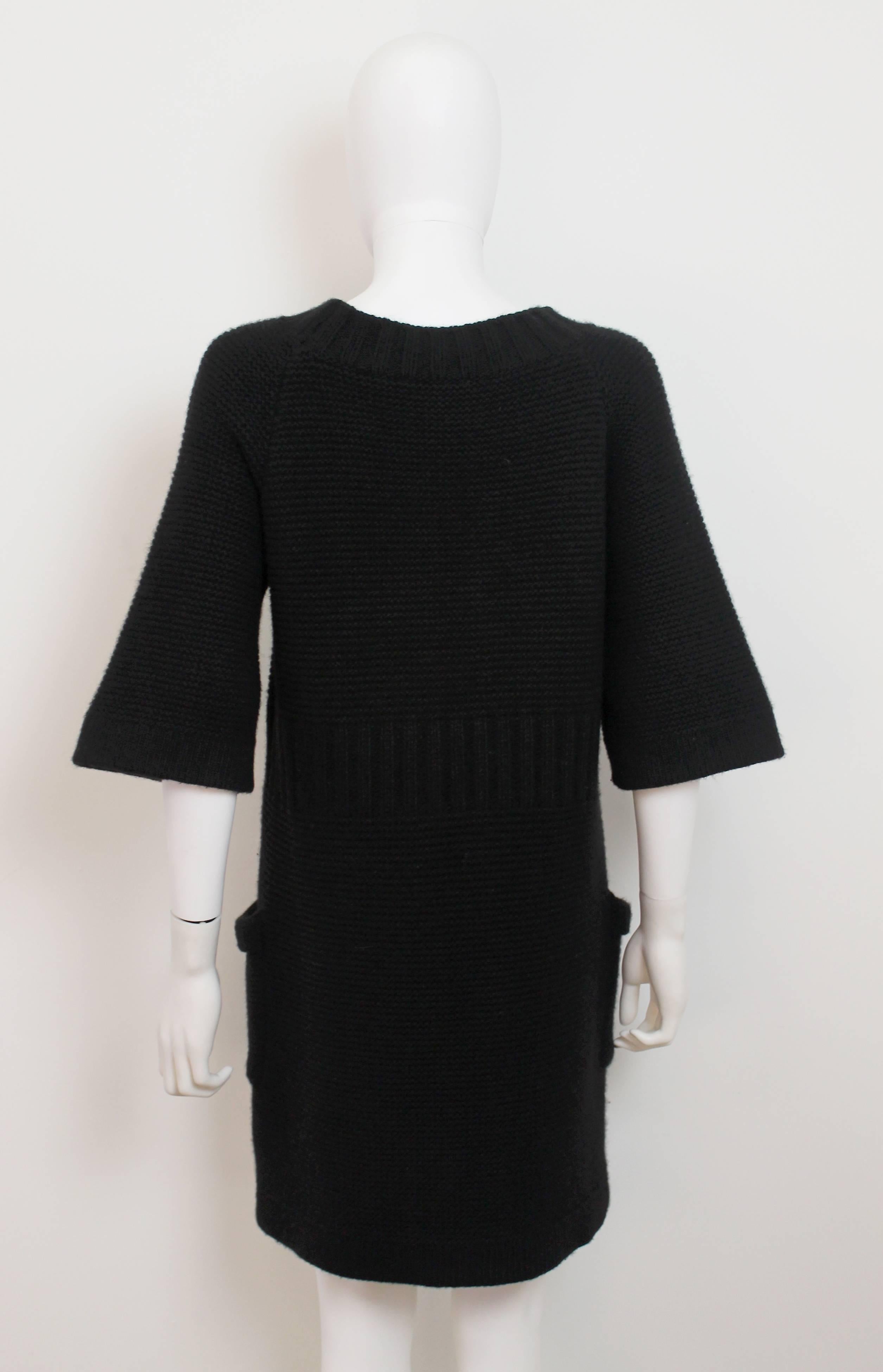 Women's Chanel AW 2006 Black Angora Knit Dress
