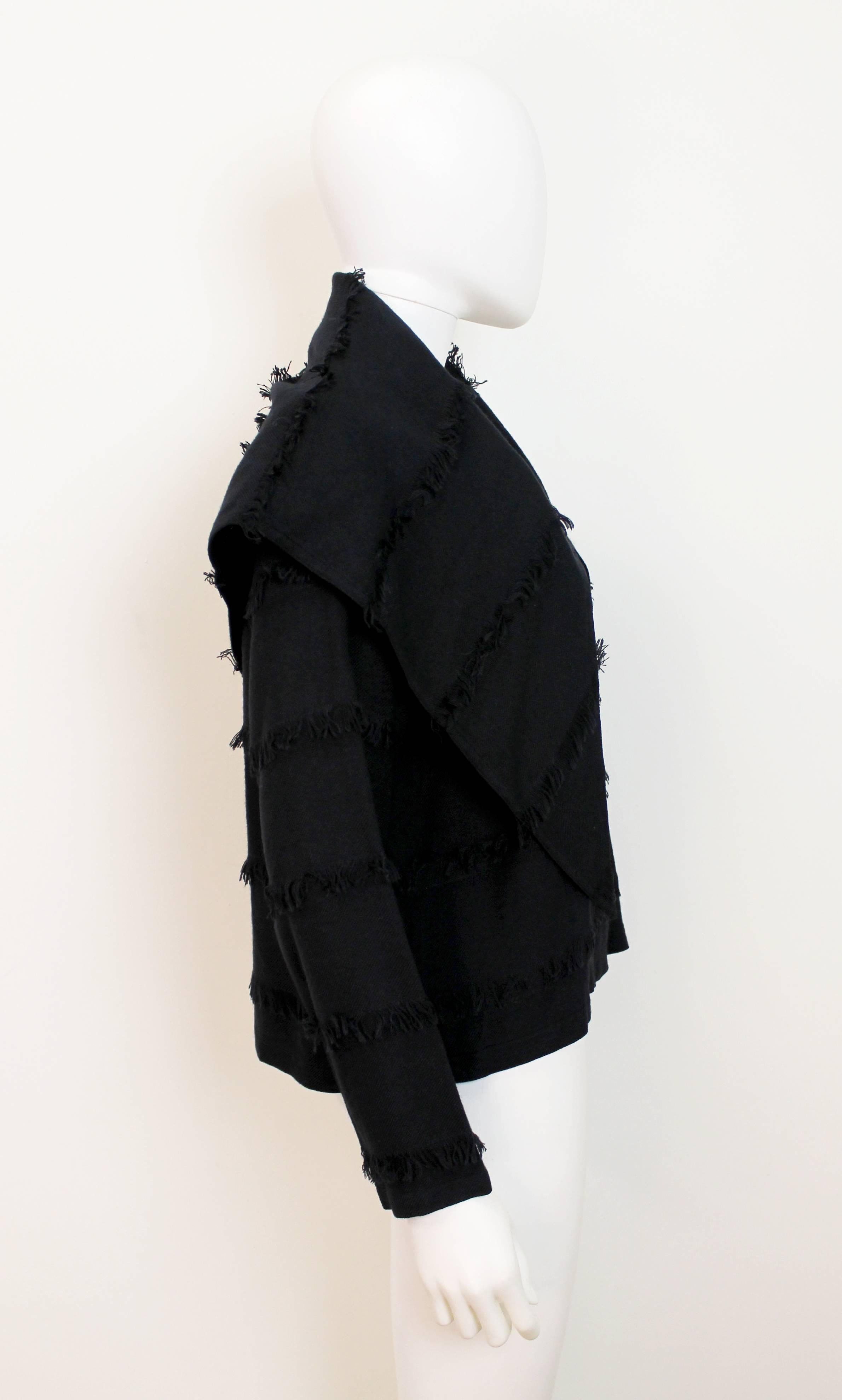 Black 1980's Issey Miyake Sport Fringe Jacket