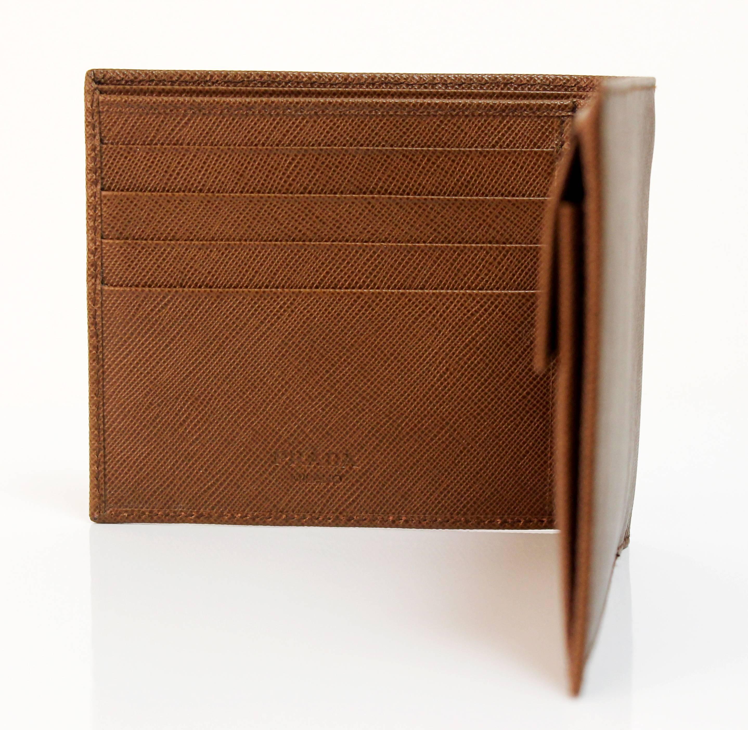 Women's Classic Prada Brown Saffiano Leather Wallet