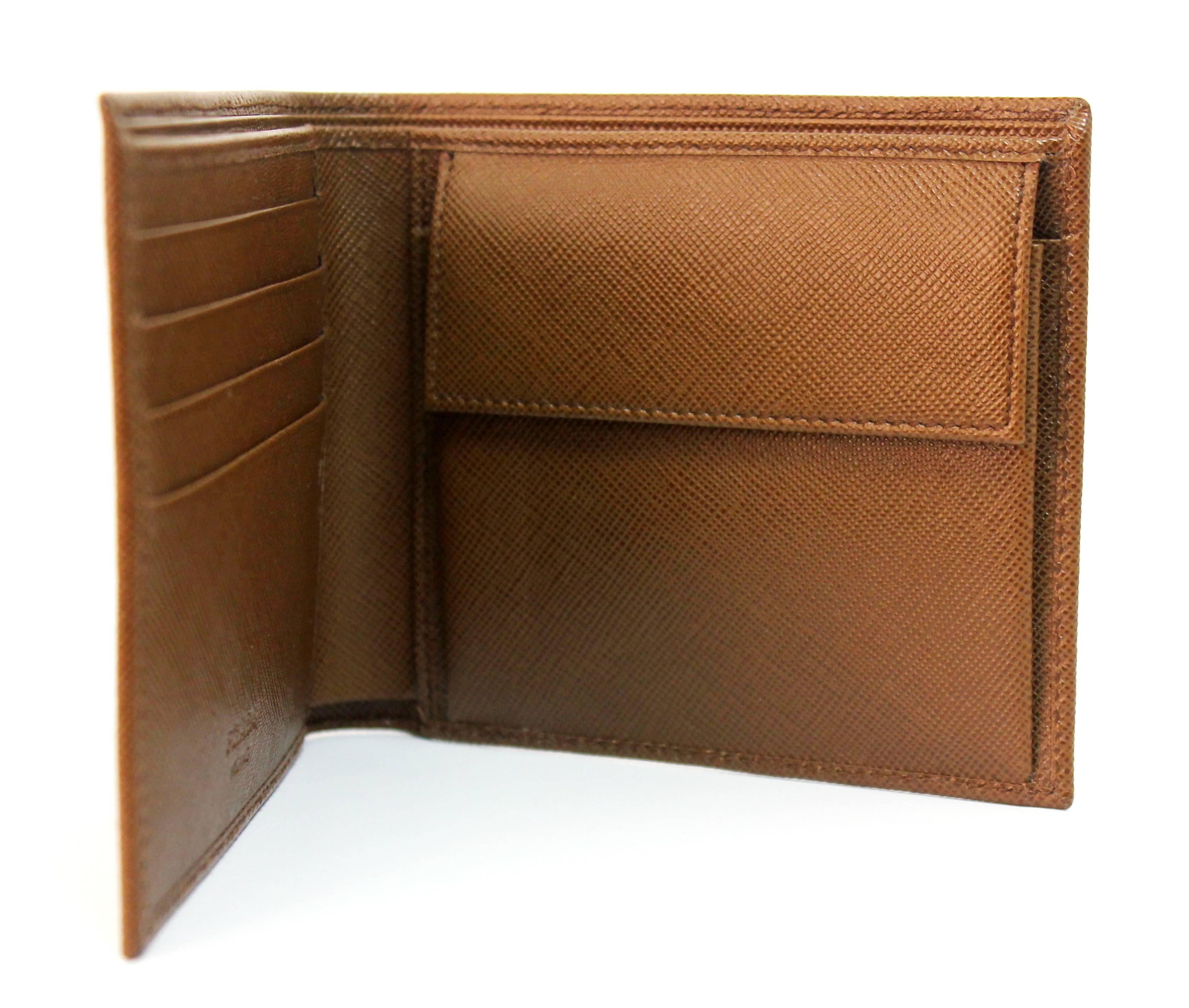 Classic Prada Brown Saffiano Leather Wallet 4