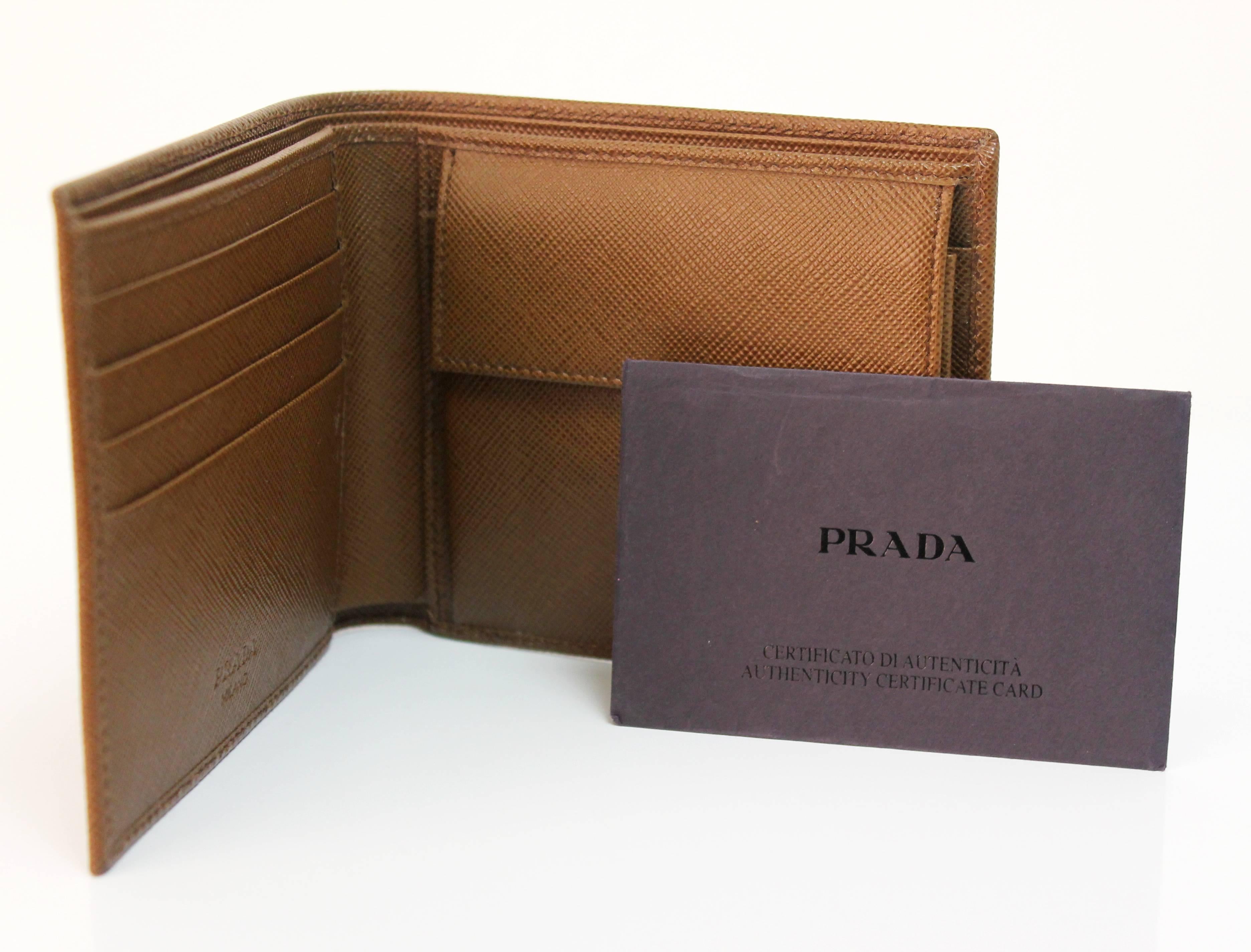 Classic Prada Brown Saffiano Leather Wallet 3