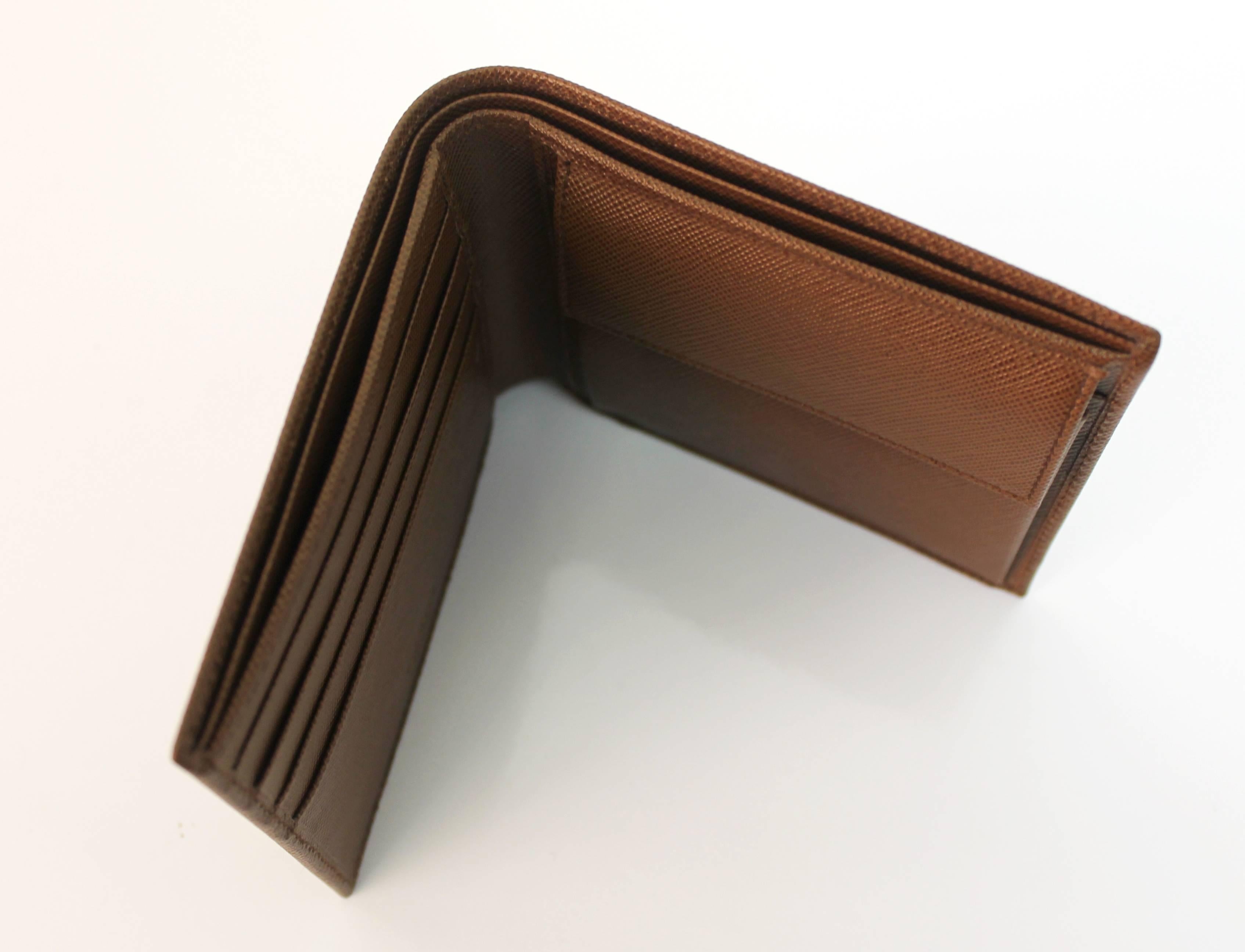 Classic Prada Brown Saffiano Leather Wallet 6