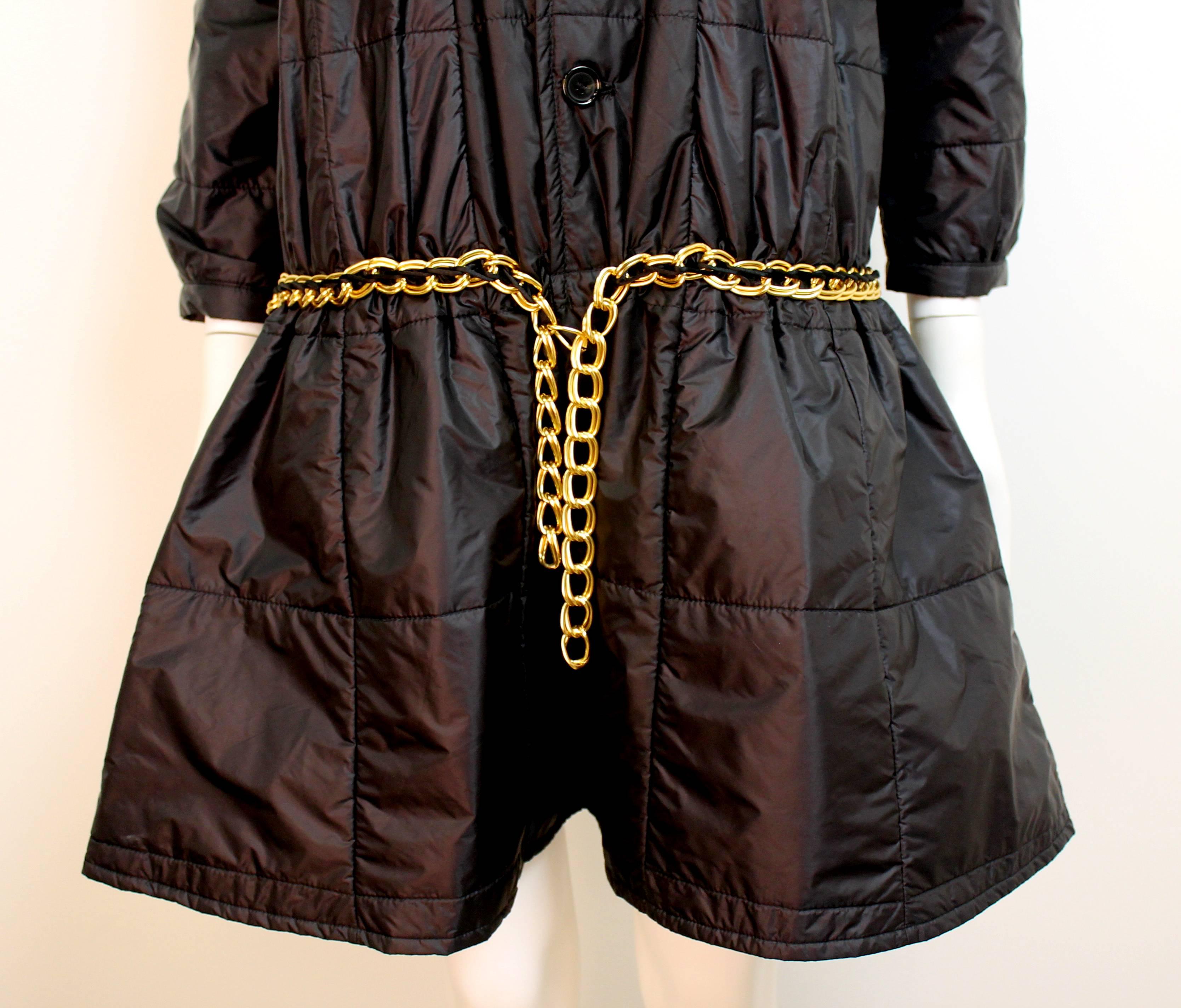 Junya Watanabe Puffer Dress with Gold Chain Belt In Excellent Condition In London, GB