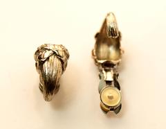 Vintage Yves Saint Laurent Horn Shaped Clip-On Earrings