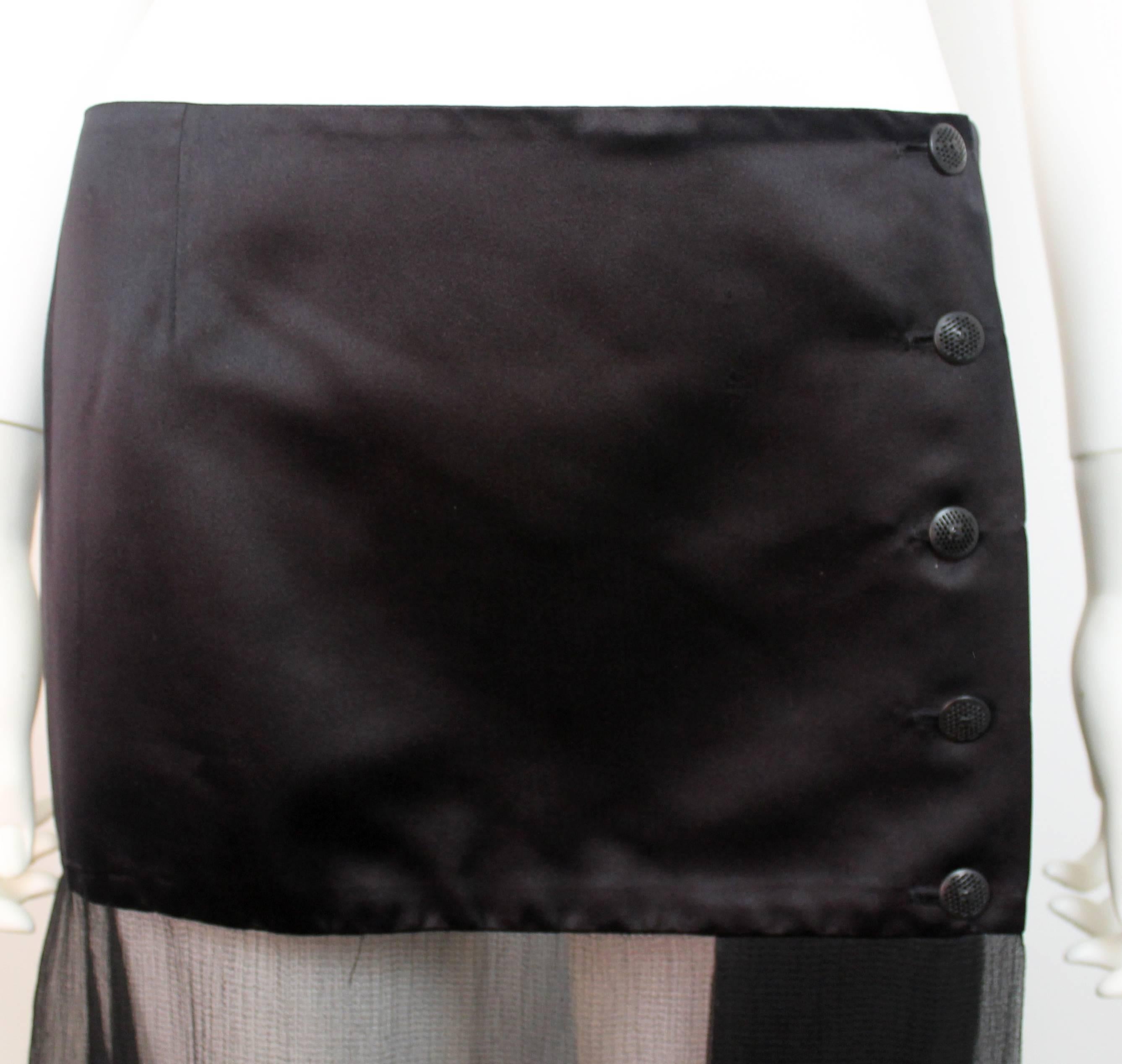 Women's Chanel SS 2002 Black Sheer Runway Skirt