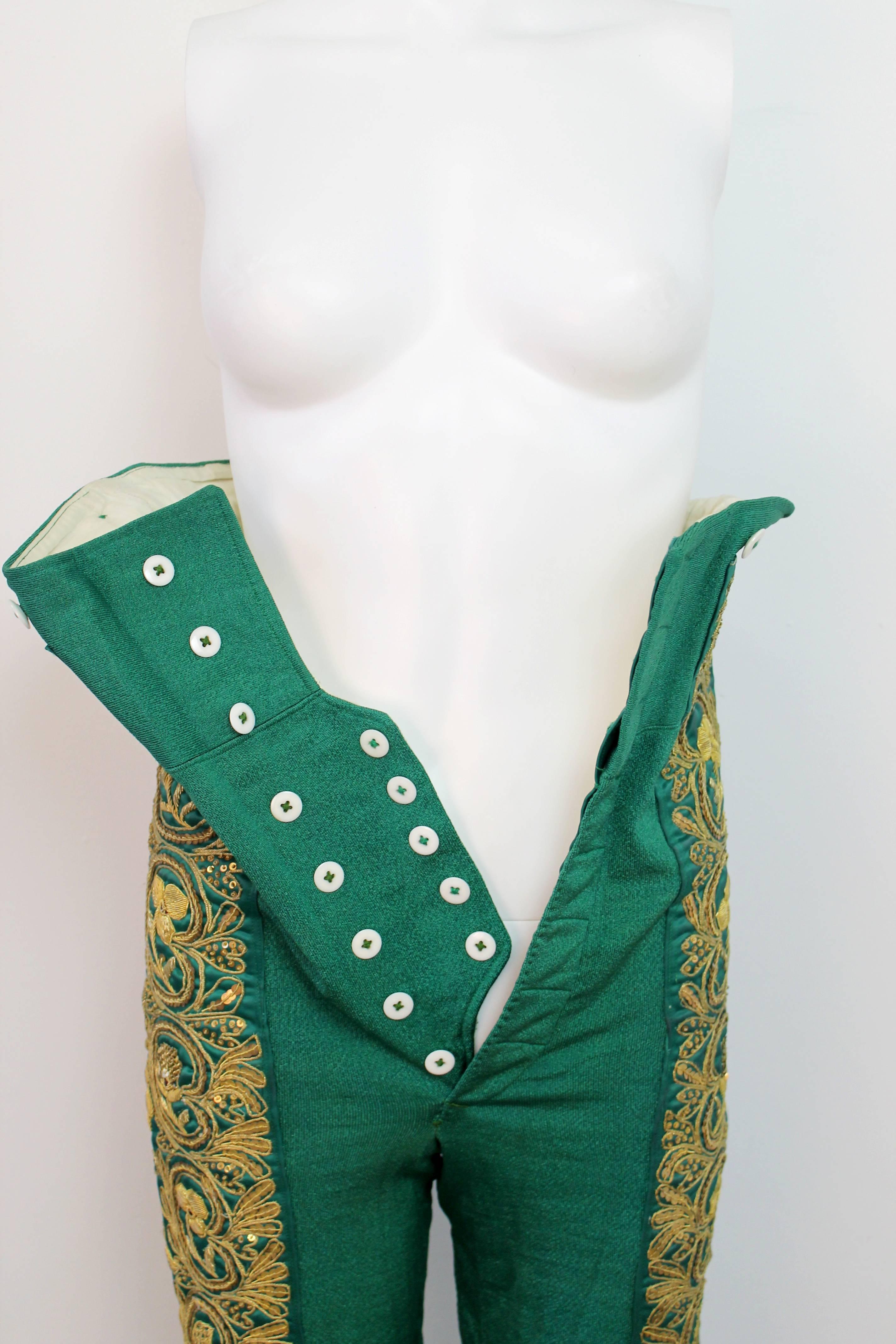 Vintage Maestra Nati Green and Gold Matador Suit 1