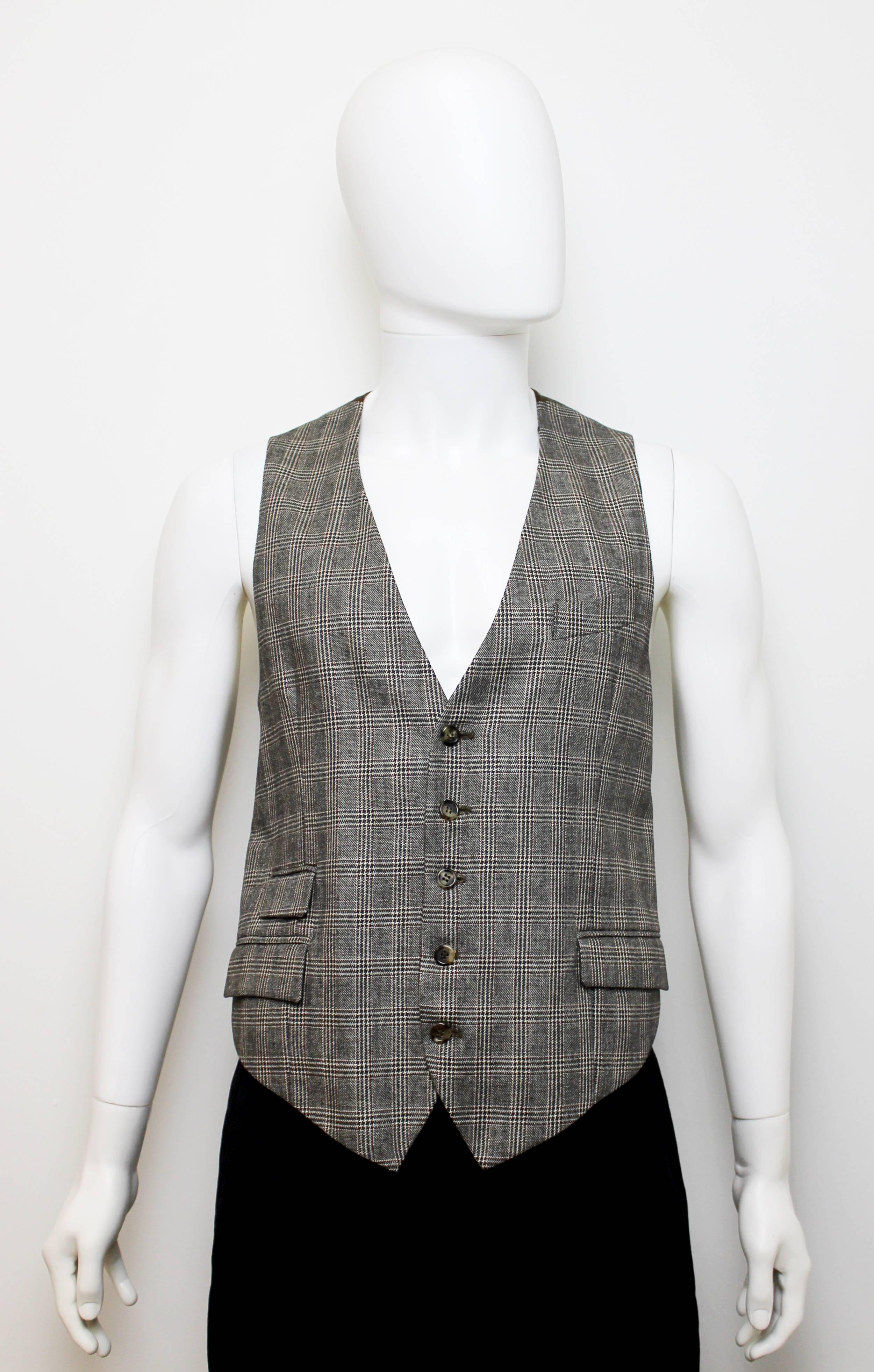 Gray Alexander McQueen AW 2006 Checked Blazer and Waistcoat