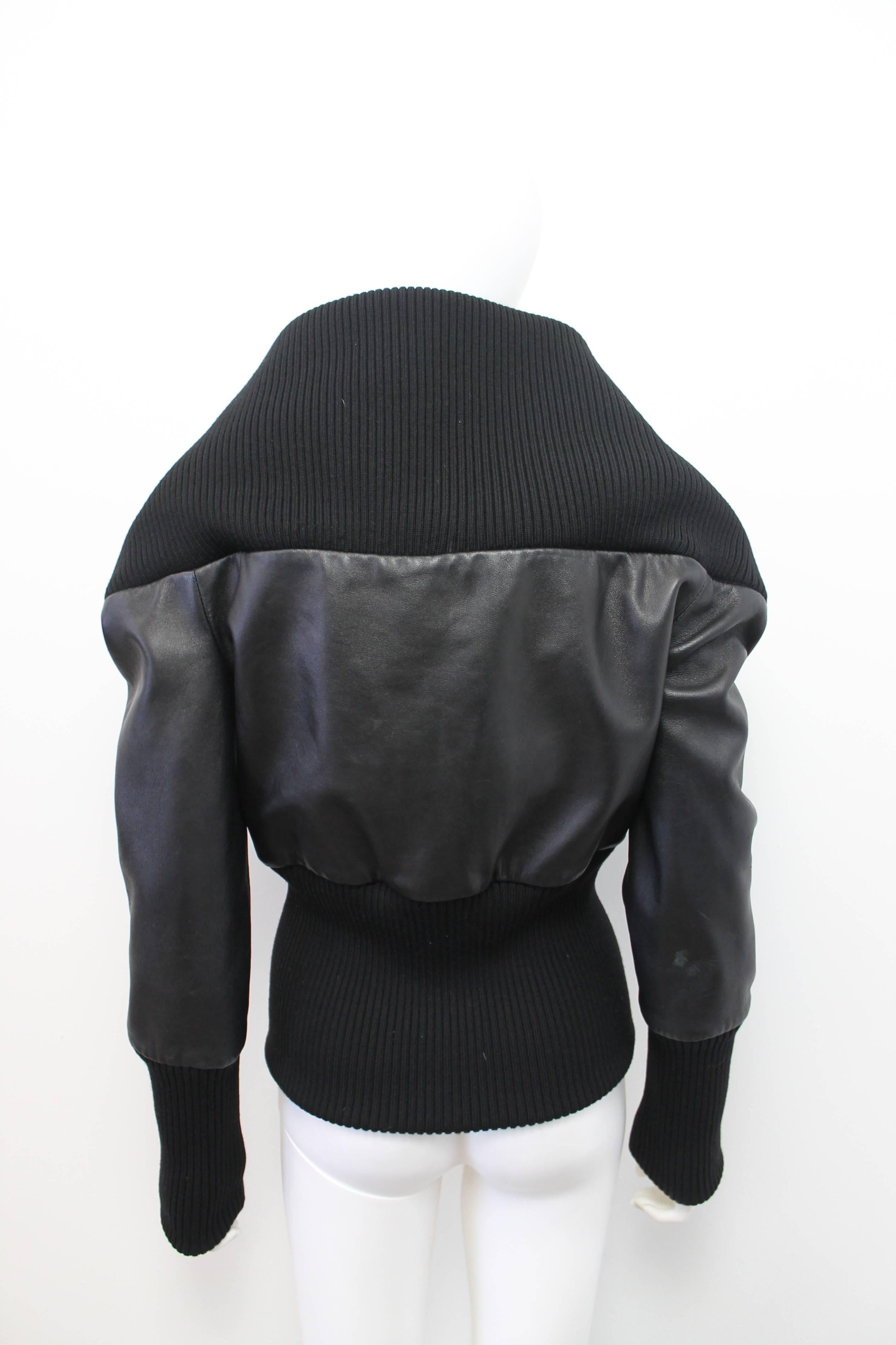 Maison Martin Margiela AW 2008 Black Leather Jacket 2