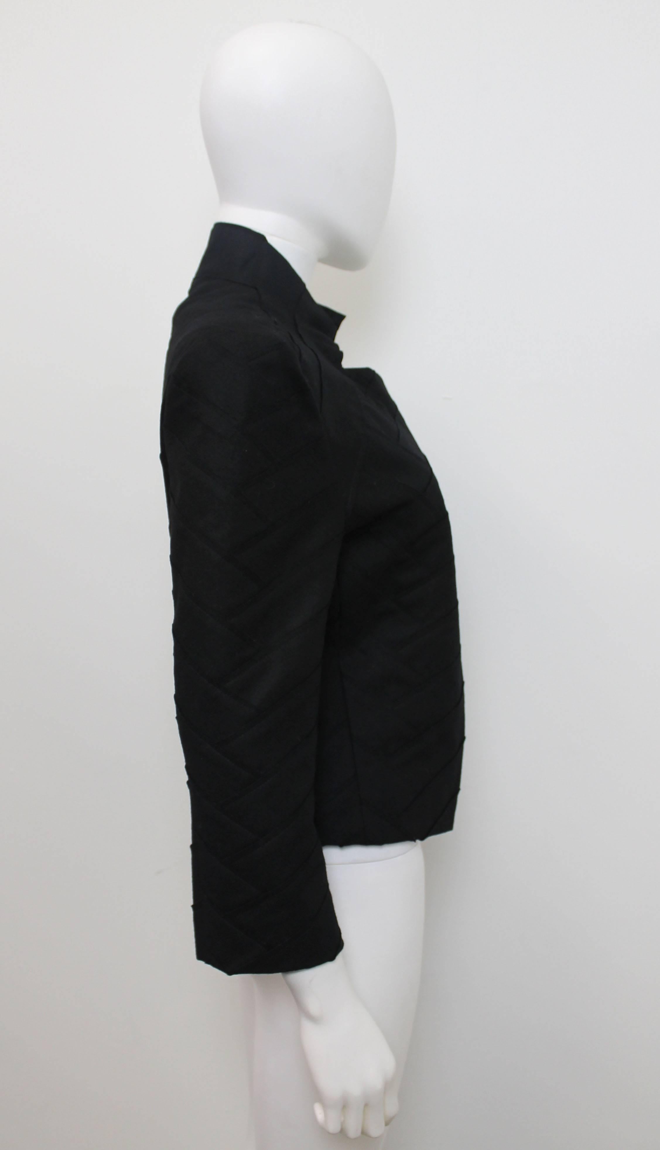 Issey Miyake Chevron Panel Fitted Jacket With Asymmetric Tie Neckline c.2000 In Excellent Condition In London, GB