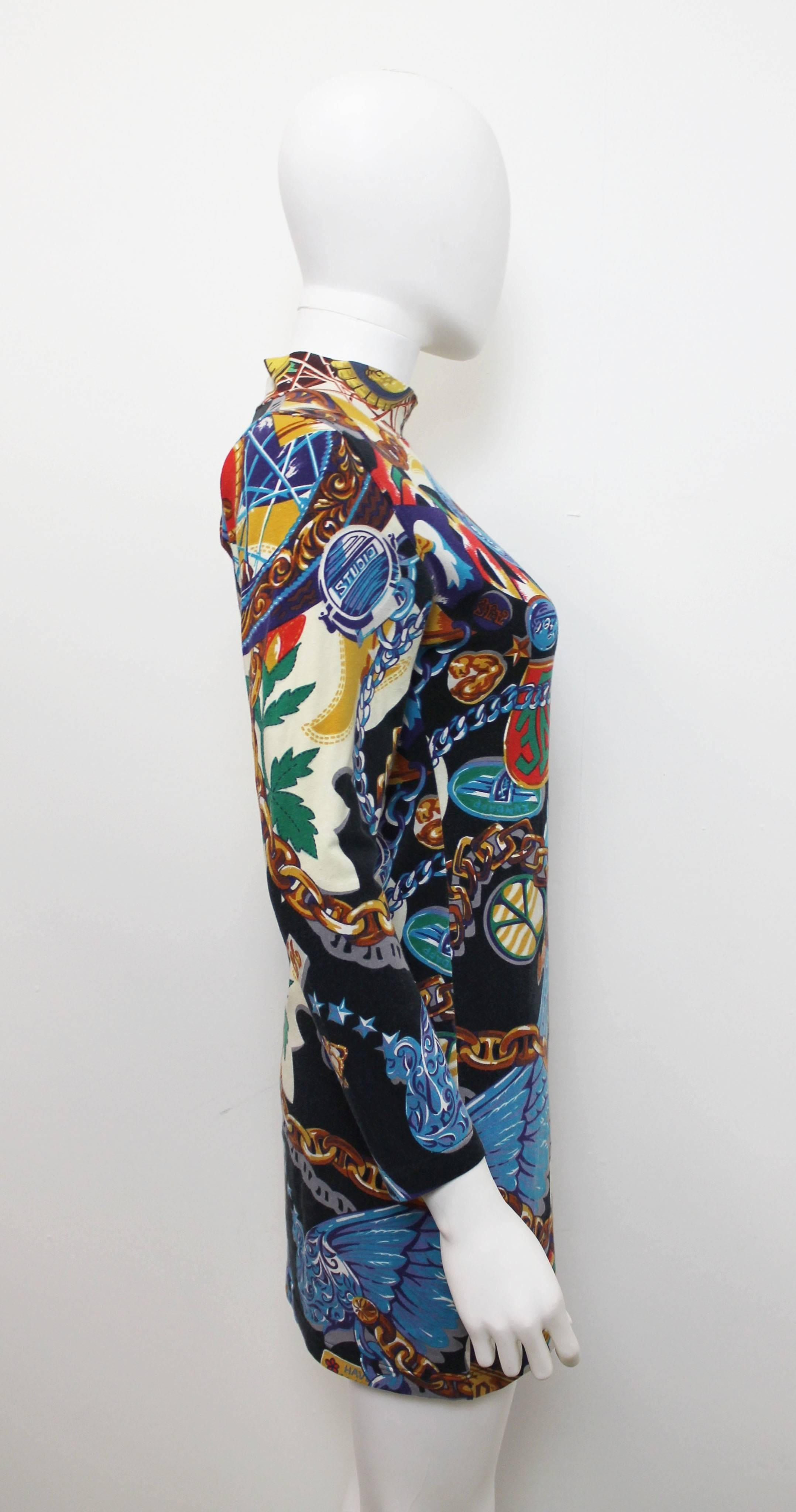 Black 1980s Jungle by Kenzo Multi-Coloured Baroque Printed Body-Con Dress