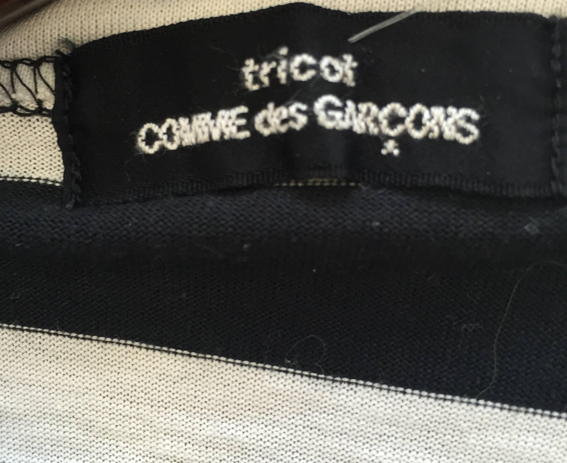 Women's Comme Des Garçons Tricot 2004 ‘Punk Style’ Studded Black and White Striped Vest