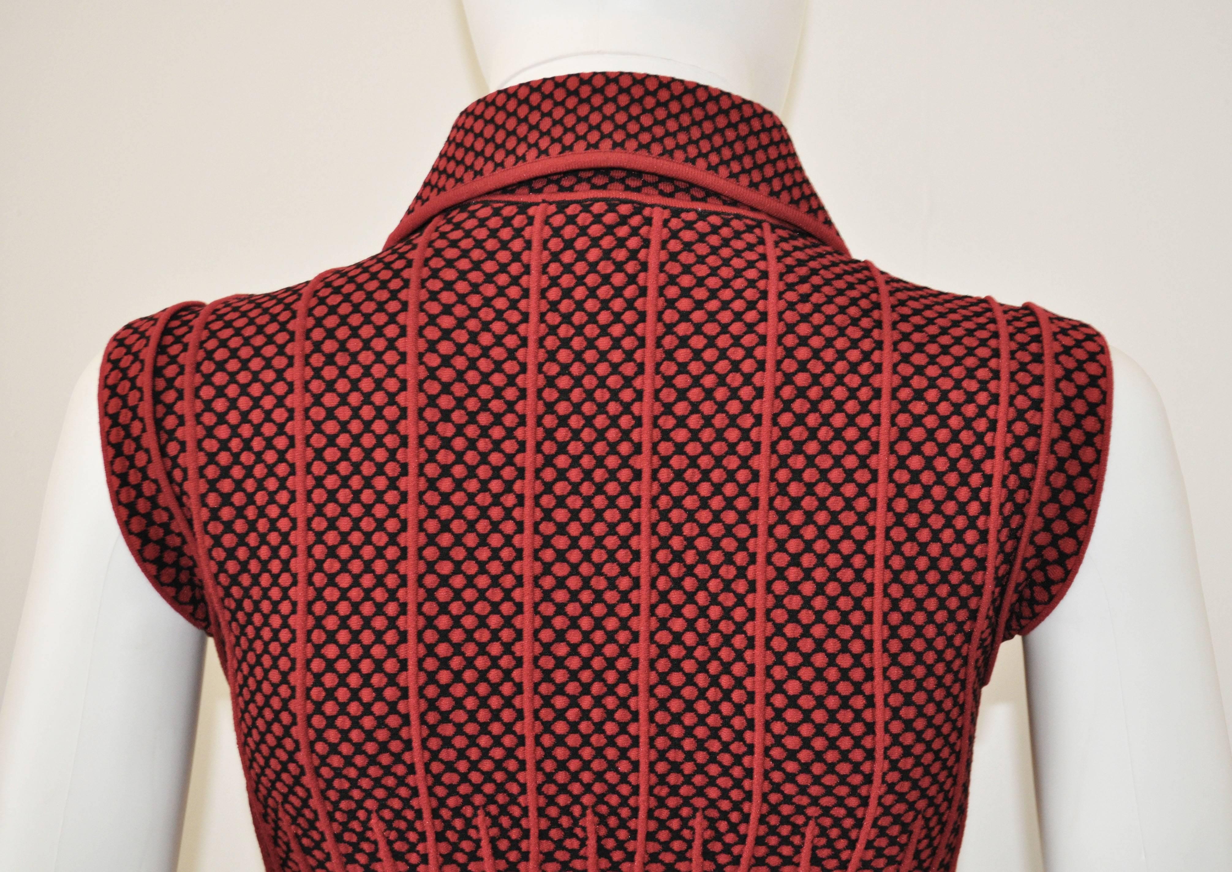 Azzedine Alaia Red Stretch Body-Con Knit Dress NWT 2