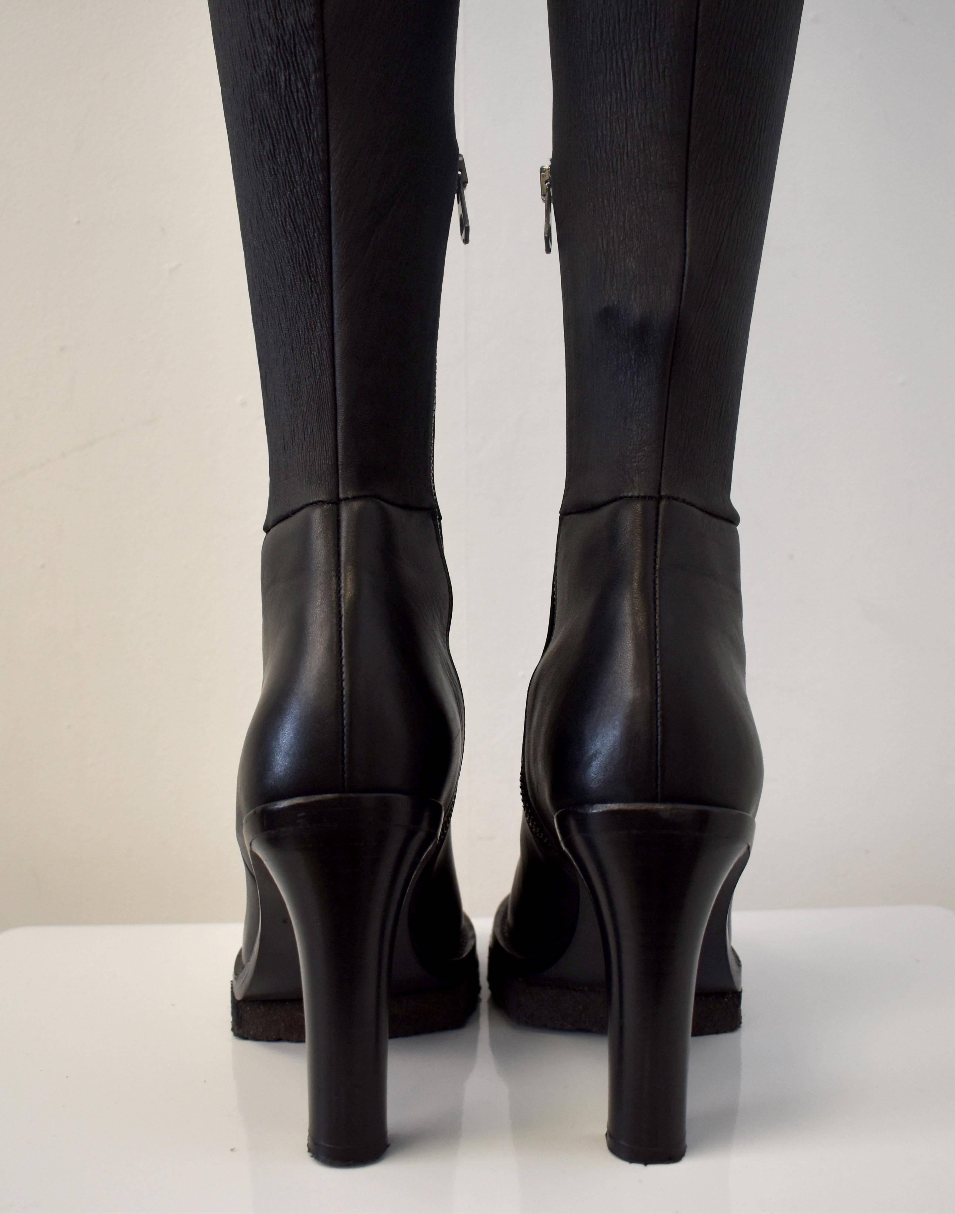 Women's Acne Studios Revery Over The Knee Leather Boots UK Size 6, EU Size 39