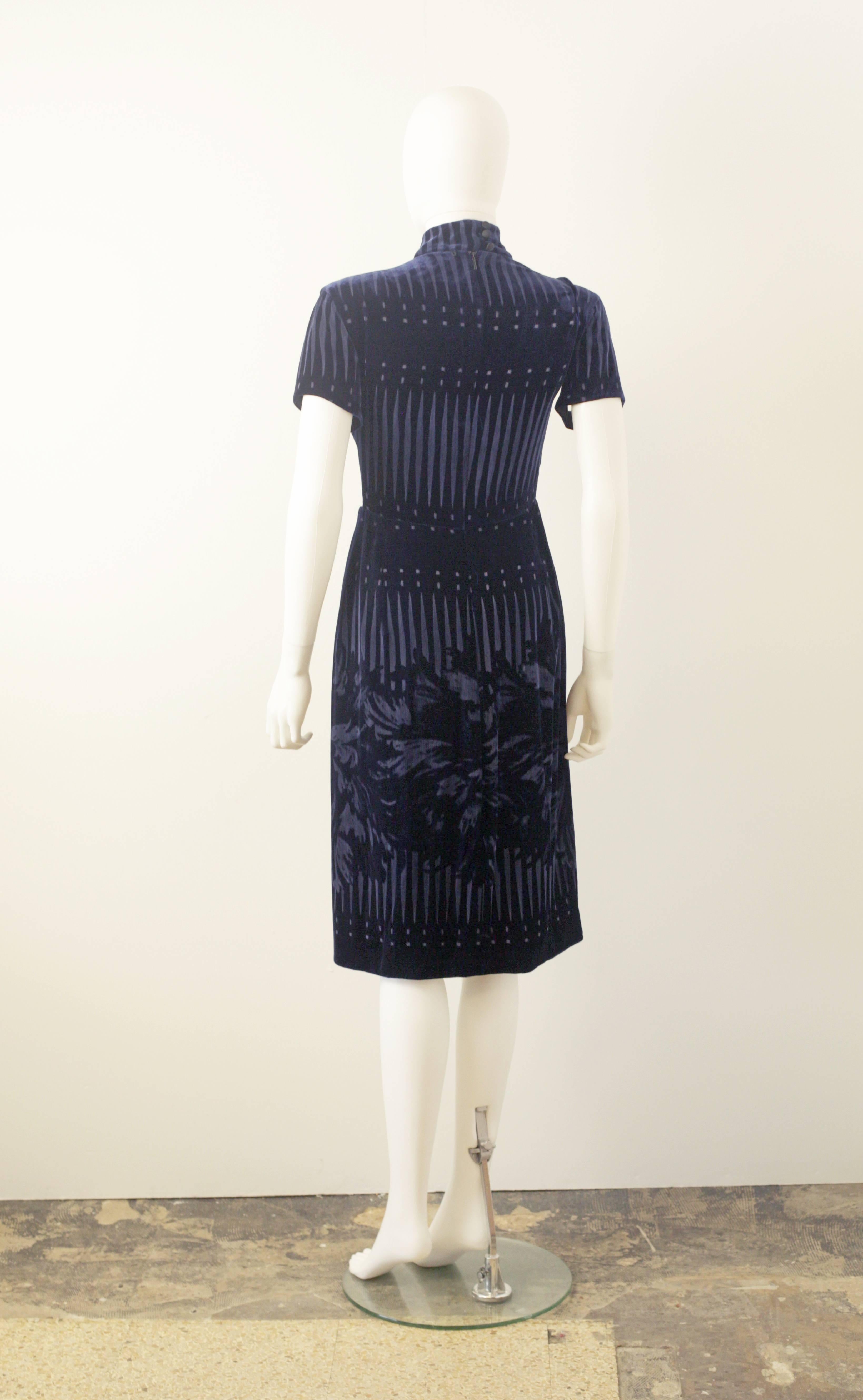 Peter Pilotto Royal velvet dress with sheer panels with detachable choker NWT In New Condition In London, GB
