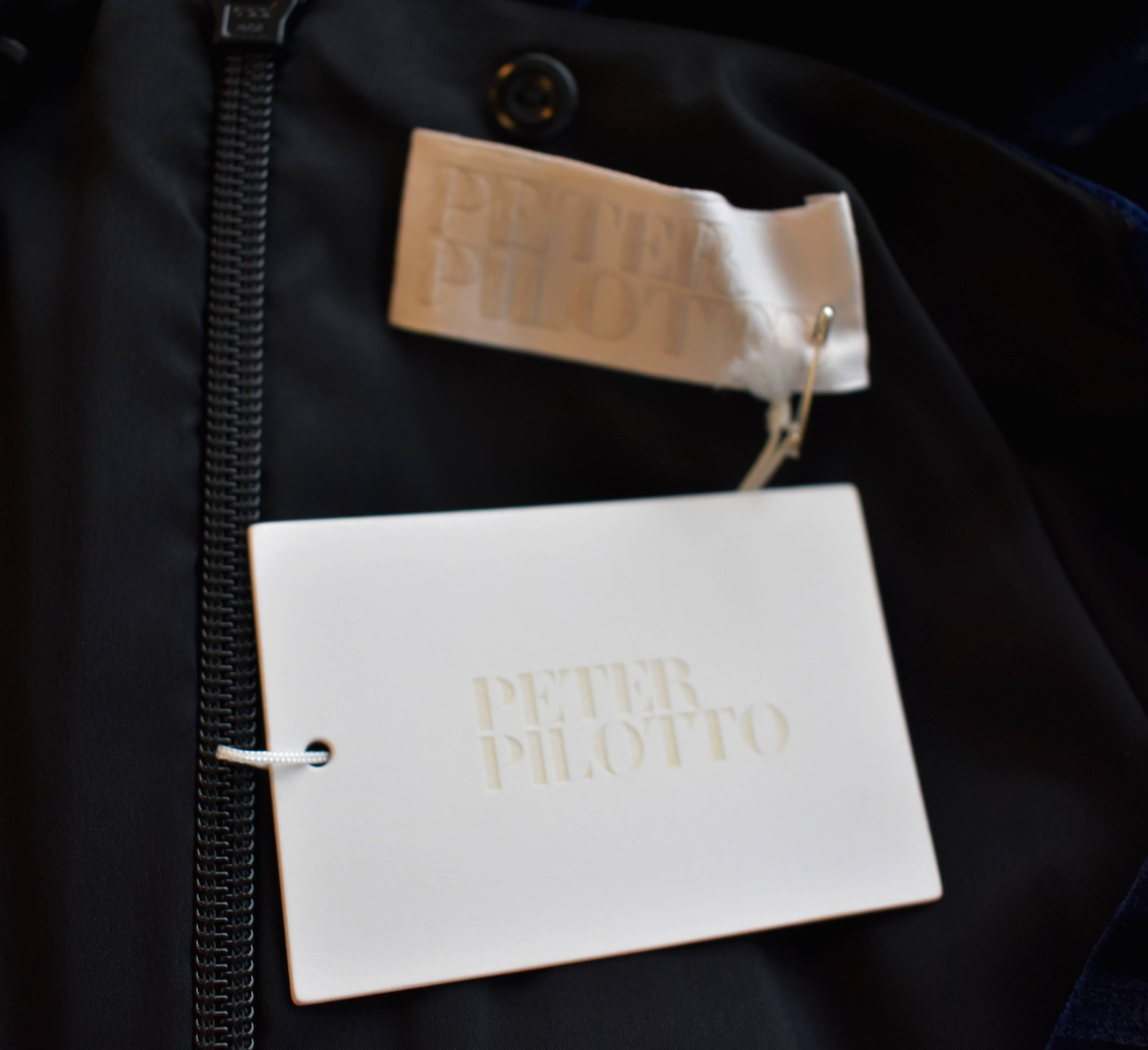 Women's Peter Pilotto Royal velvet dress with sheer panels with detachable choker NWT