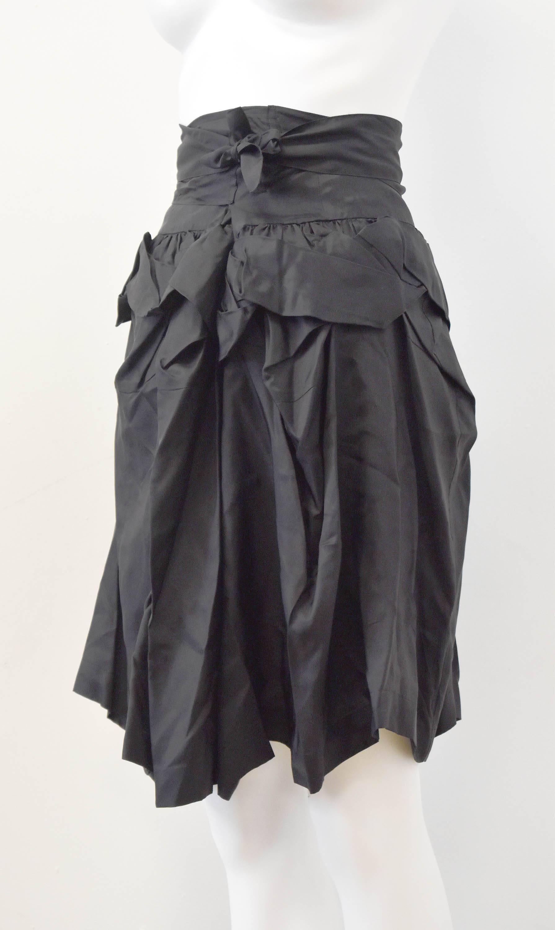 Comme des Garcons ‘Tao’ Black Ruffle skirt with tie-waist 2009 In Good Condition In London, GB