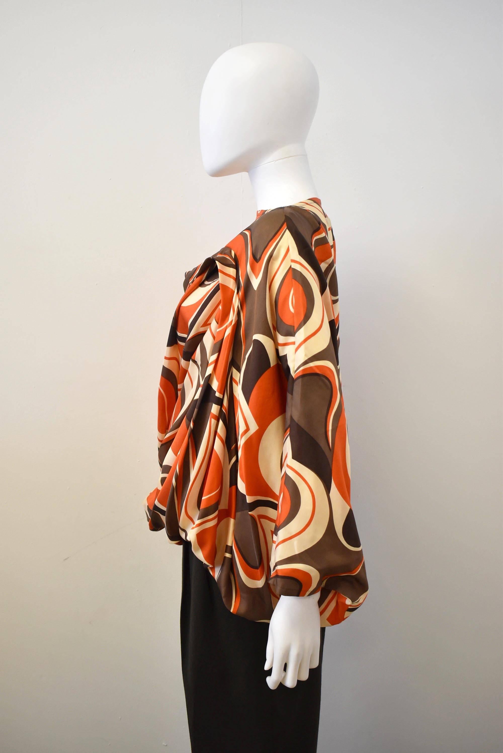 Junya Watanabe, Comme des Garcons Orange Psychedelic Print Batwing Top 2009 In Excellent Condition In London, GB