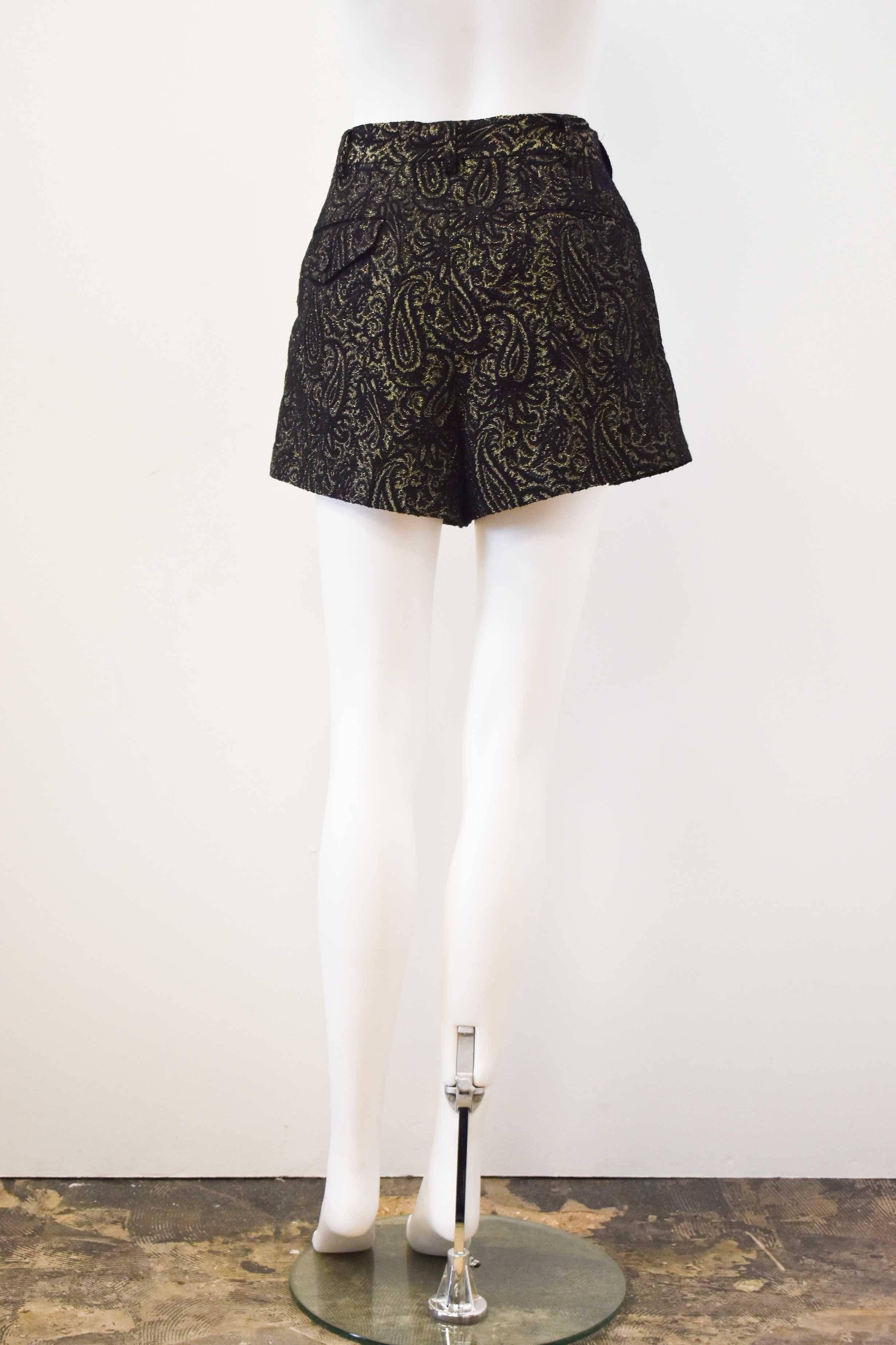 Comme des Garcons Black and Gold Brocade Shorts 2011 In Excellent Condition In London, GB
