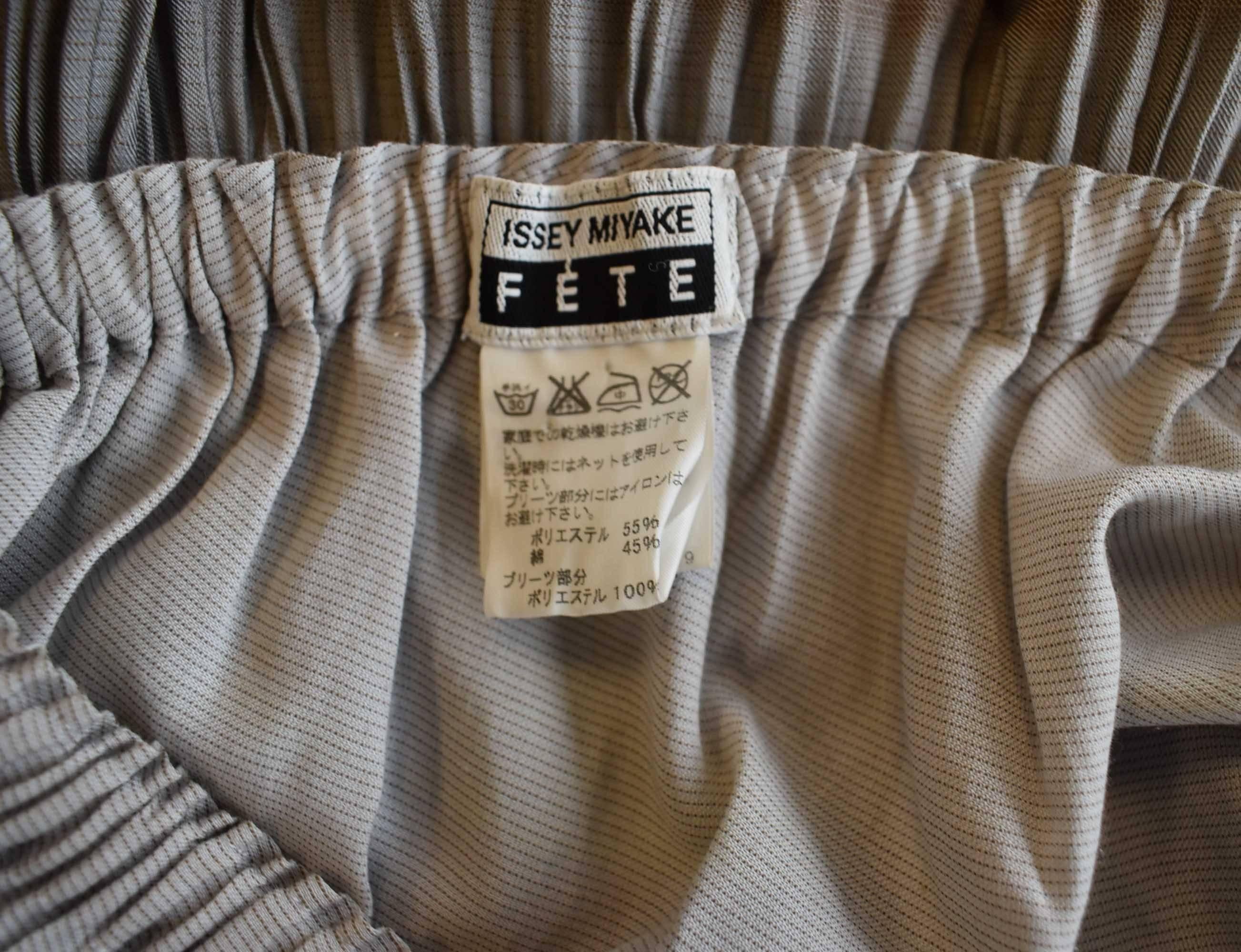 Issey Miyake FETE, Grey and Brown Asymmetric Pleated Dress with Adjustable Strap In Excellent Condition For Sale In London, GB