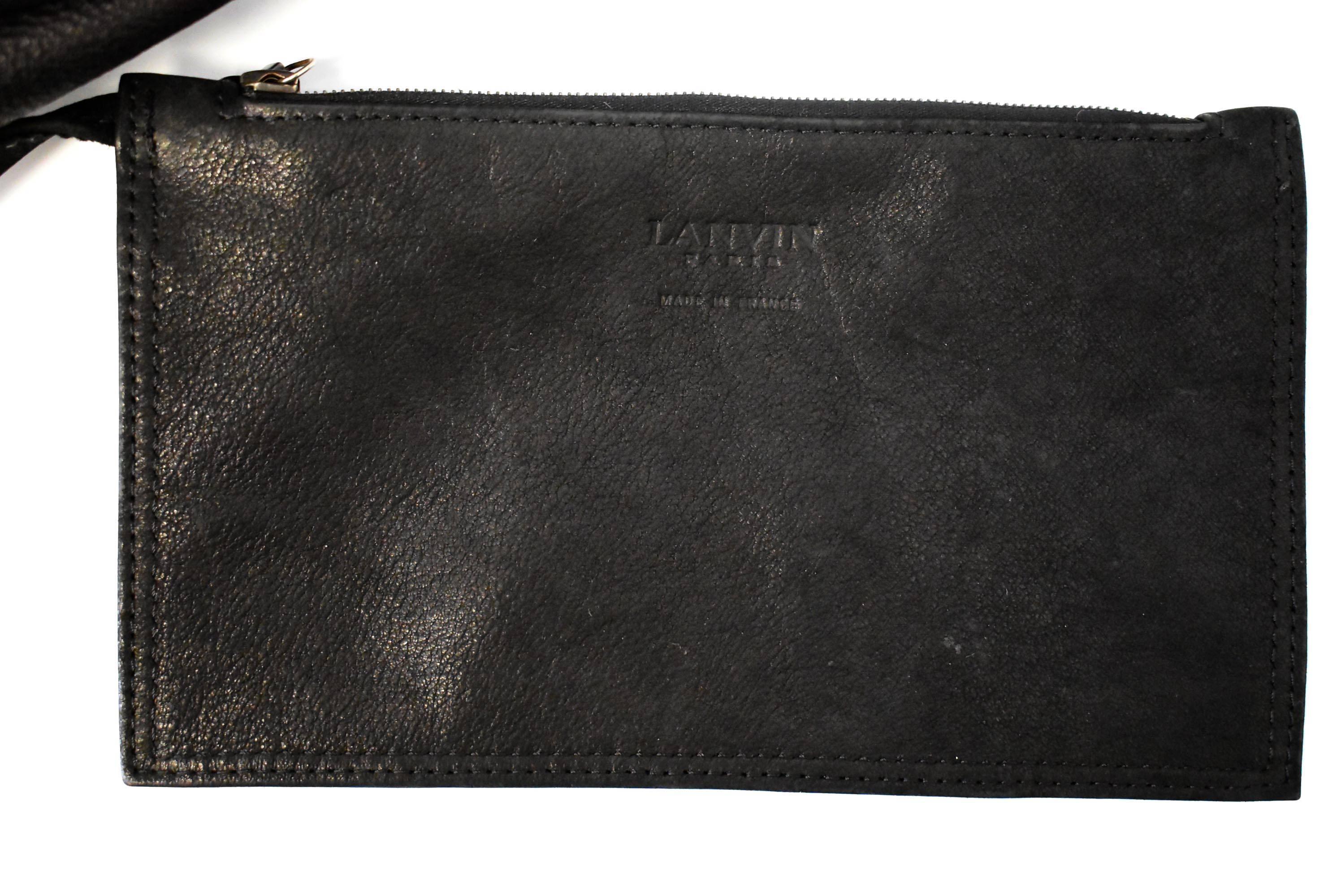 Lanvin Black Leather Oversize Tote Handbag  1