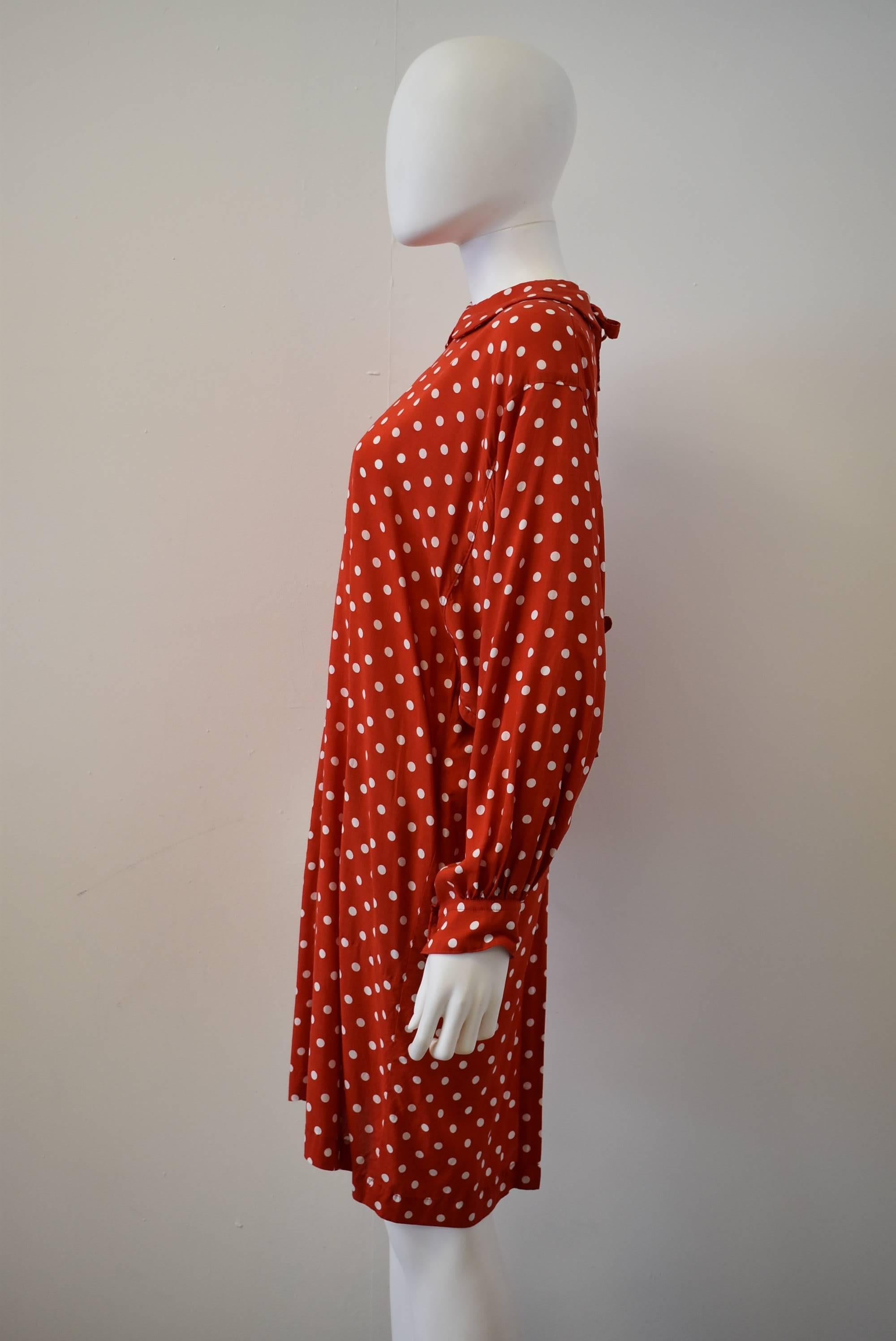 Comme des Garcons red and white polka dot pinafore dress 2013 In Excellent Condition In London, GB