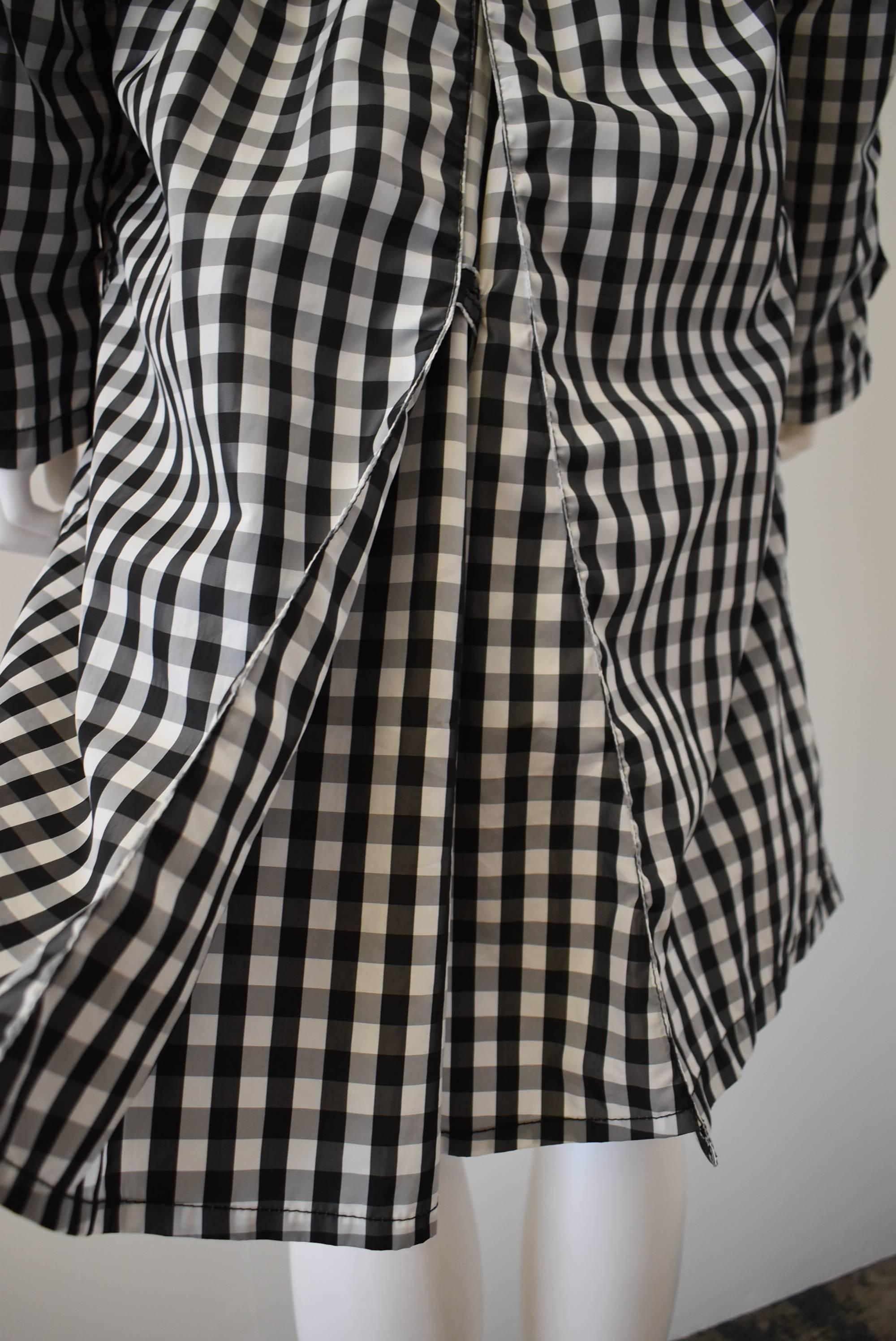 Comme des Garcons Black and White Check Trench Coat 2