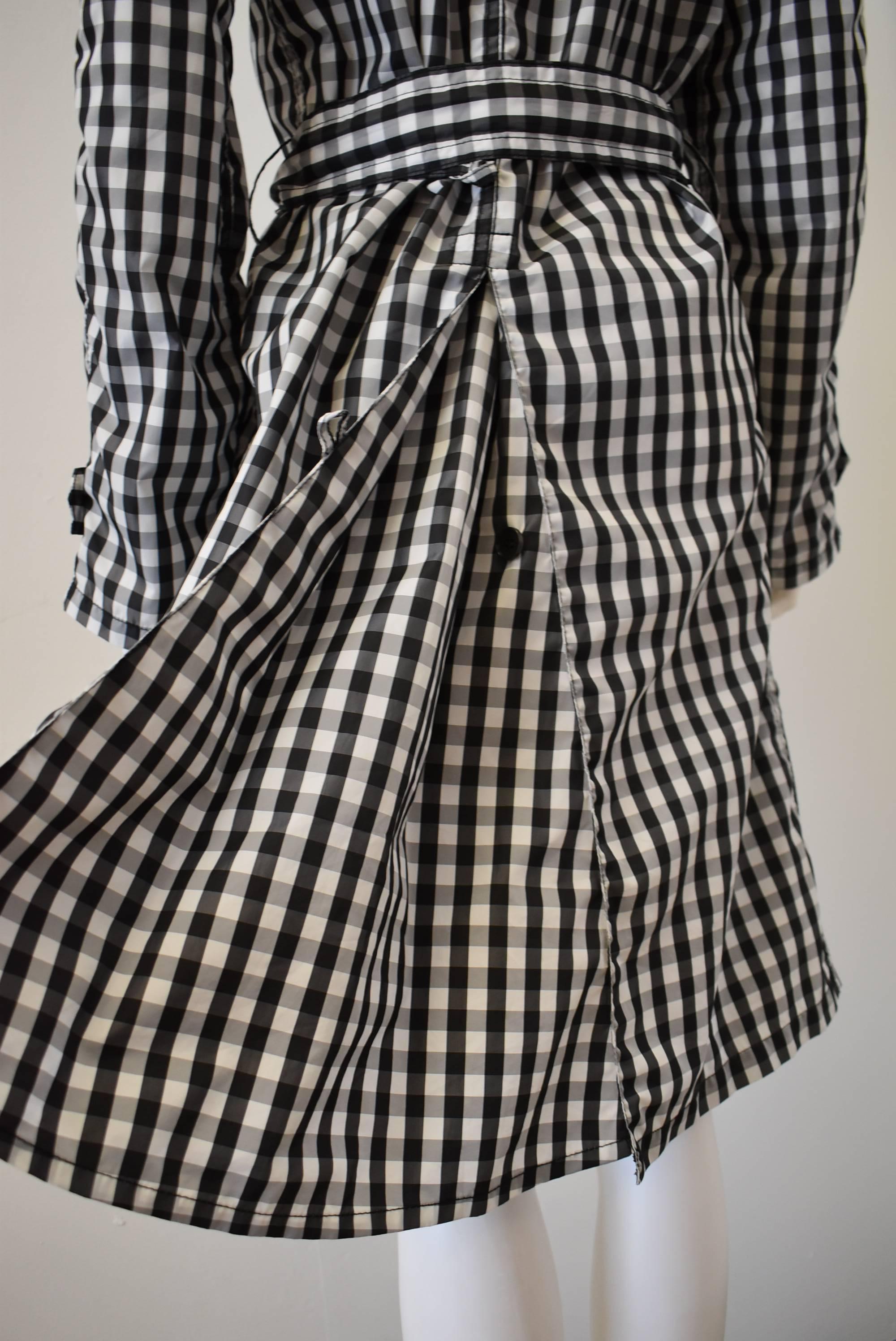 Comme des Garcons Black and White Check Trench Coat 3