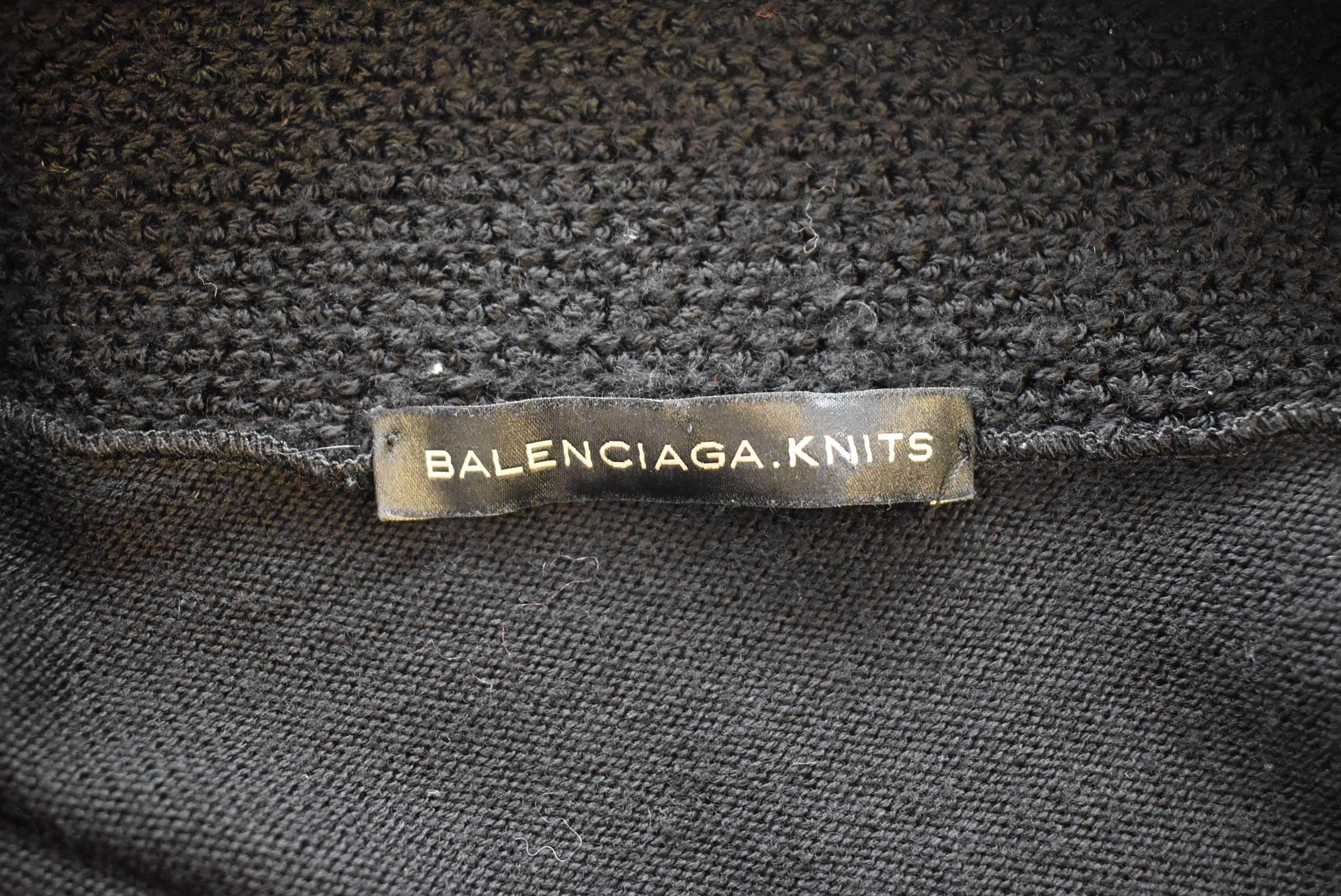 Balenciaga Black Knit Dress with Ribbed Asymetric Neckline 3