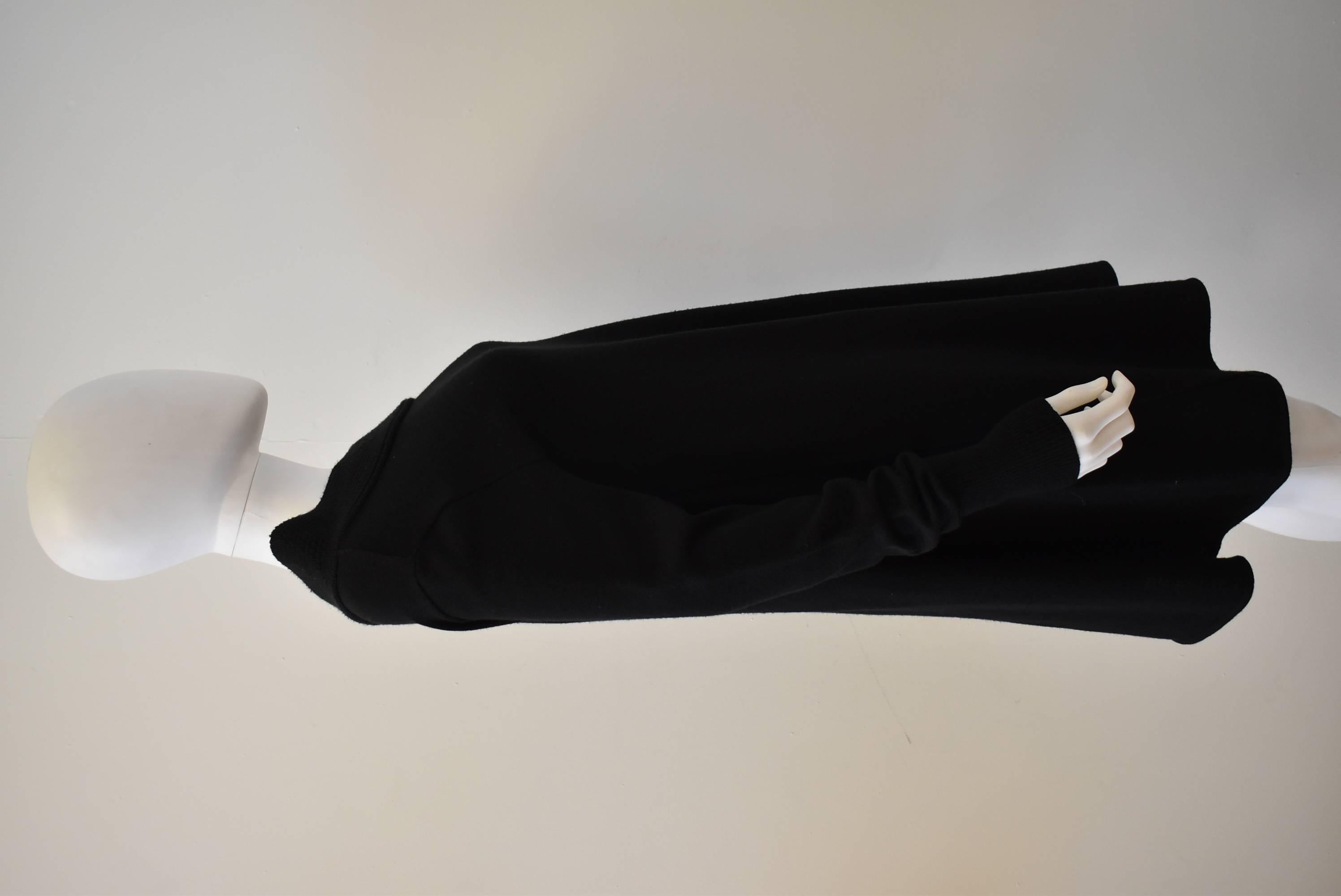 Balenciaga Black Knit Dress with Ribbed Asymetric Neckline 5
