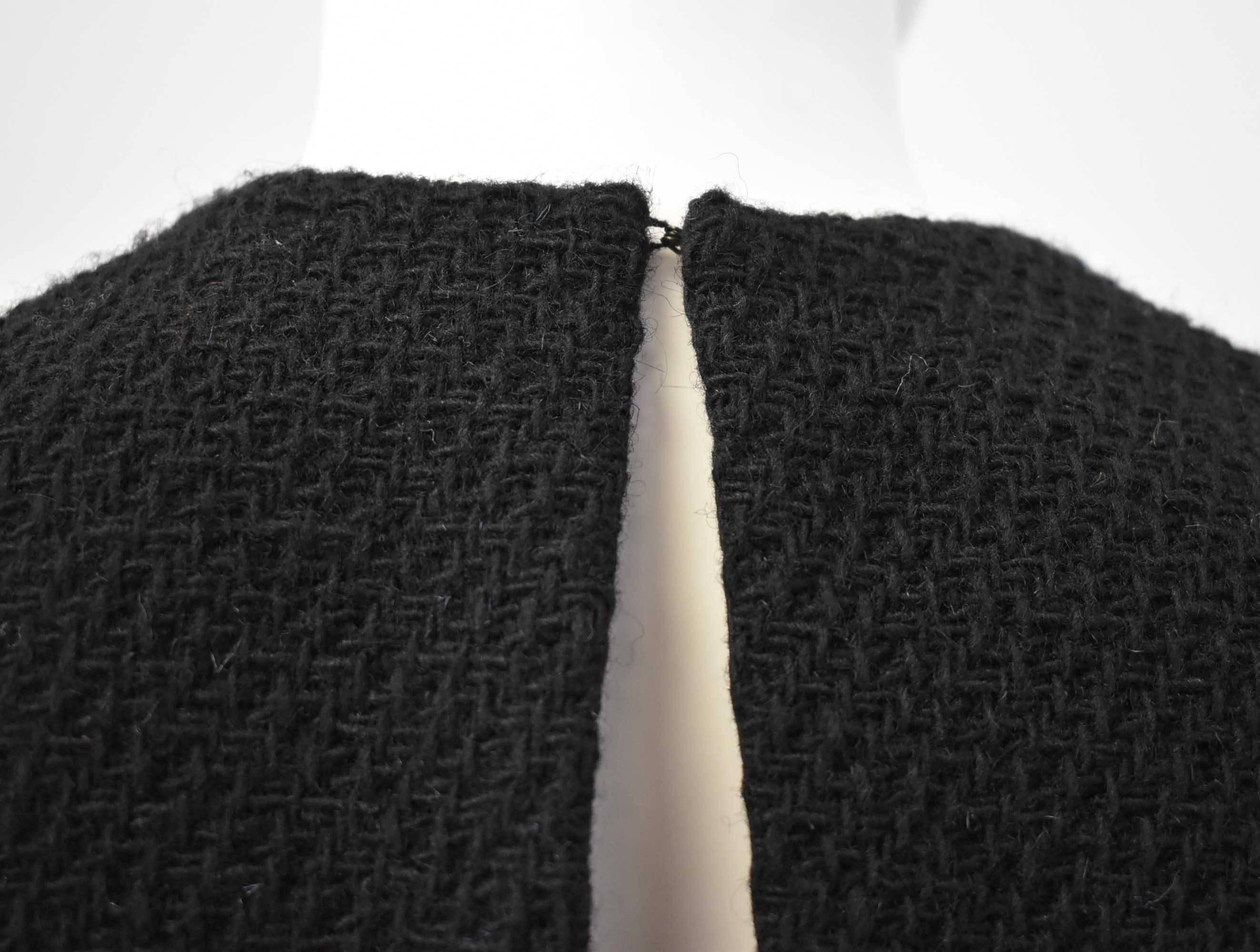 Junya Watanabe Black Boucle Wool Shift Dress with Open Back Detail 2