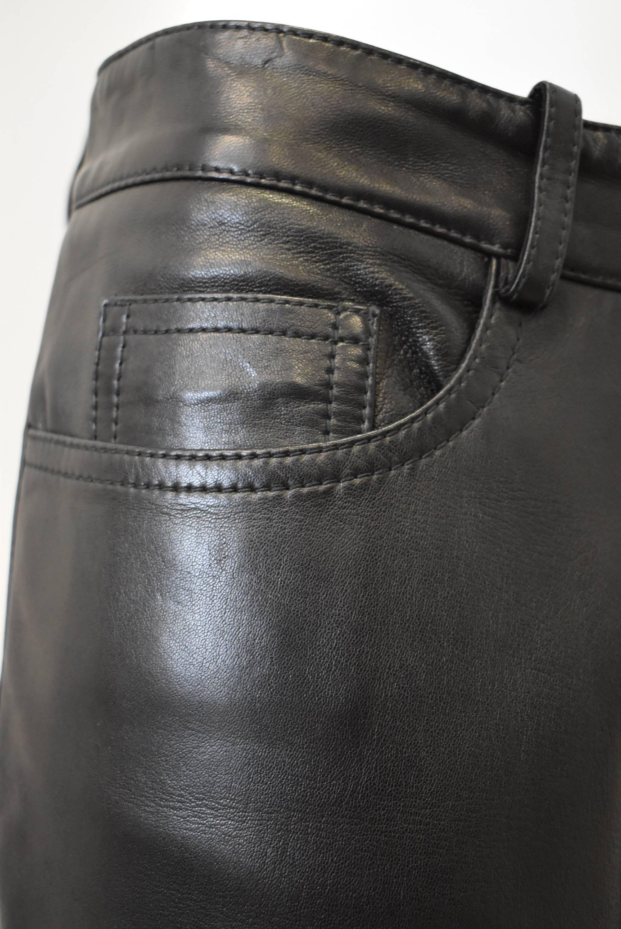 celine leather trousers