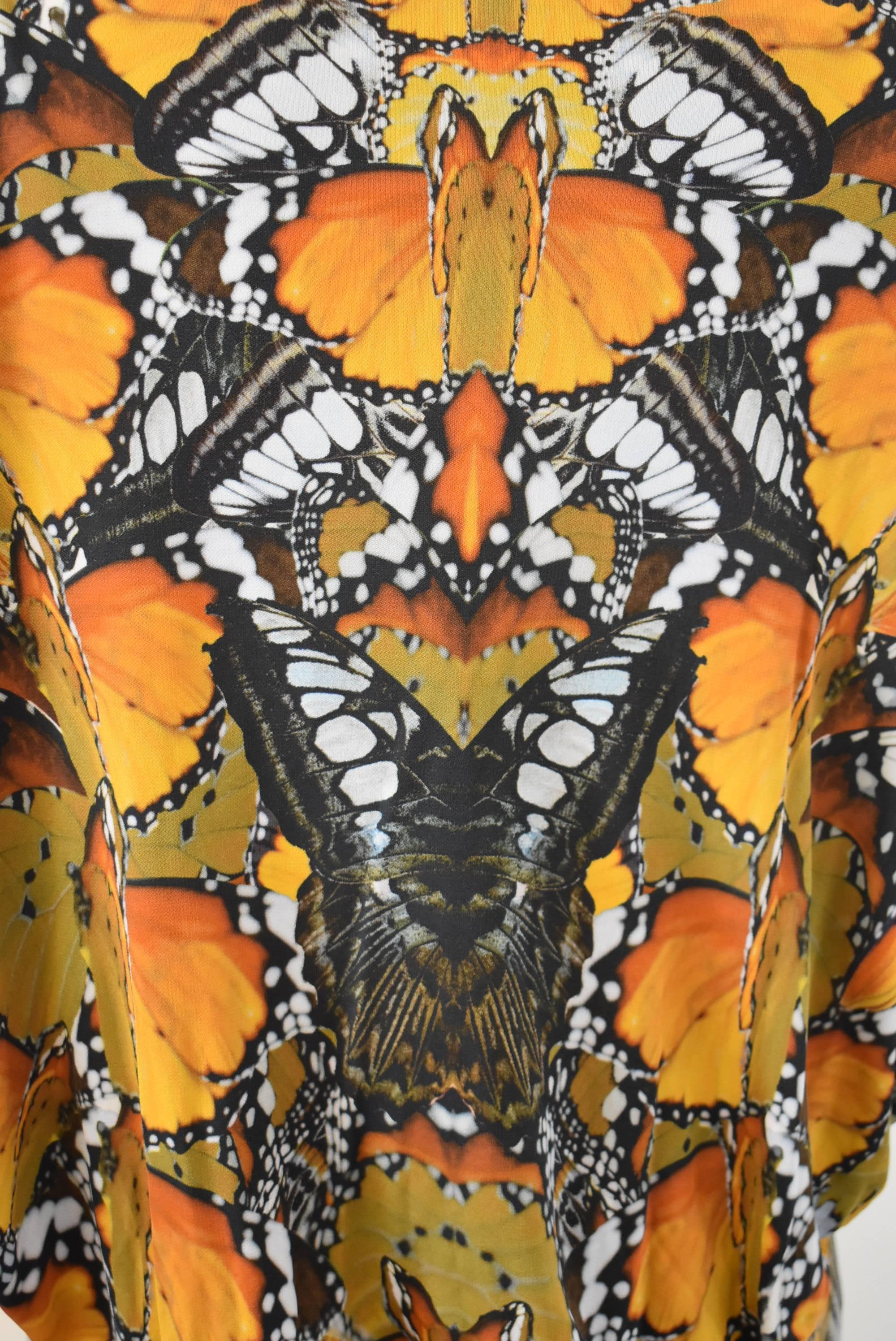Brown Alexander McQueen Butterfly Print Dress S/S 2011