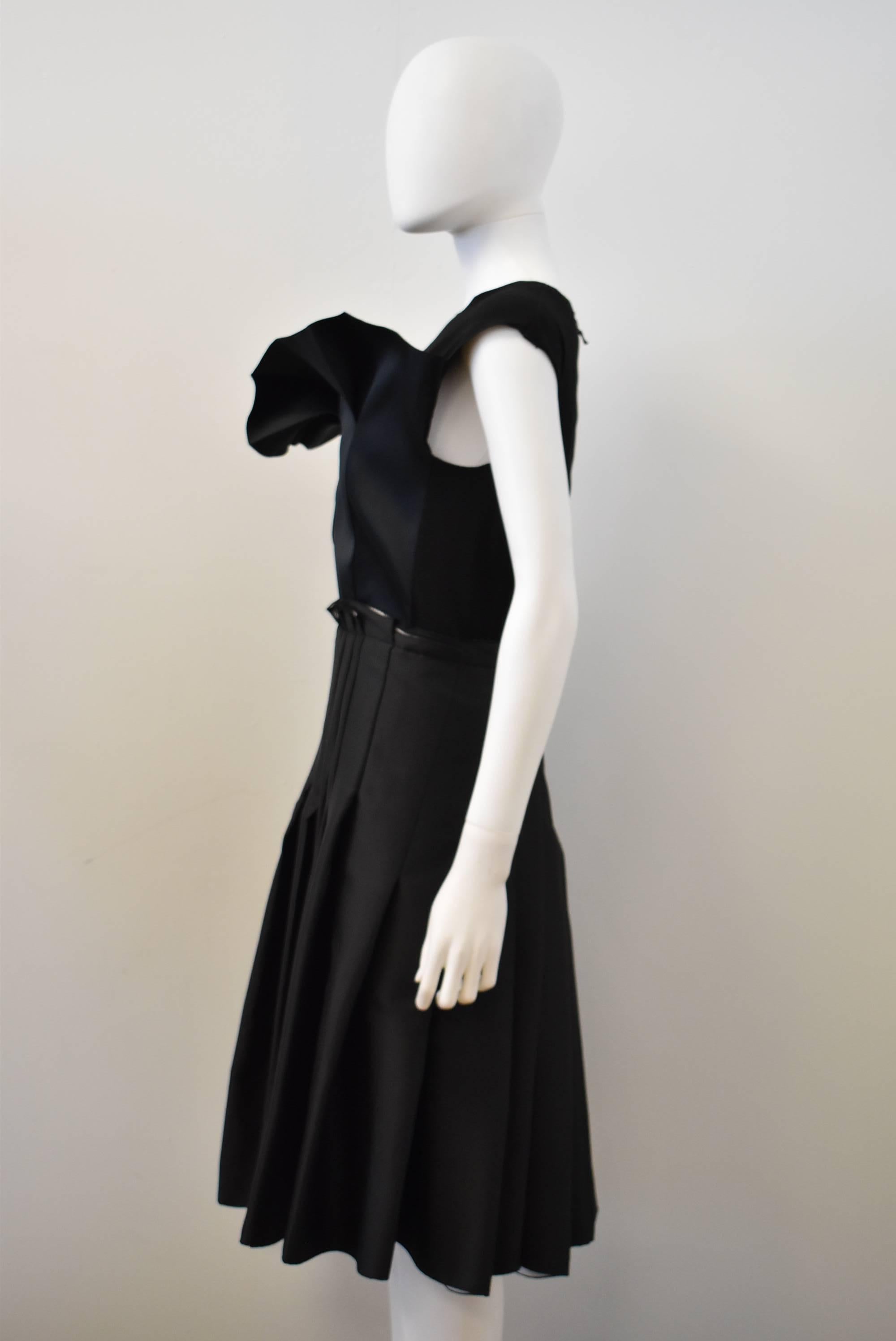 Lanvin Black Pleated Cocktail Dress A/W 2013 In Excellent Condition In London, GB