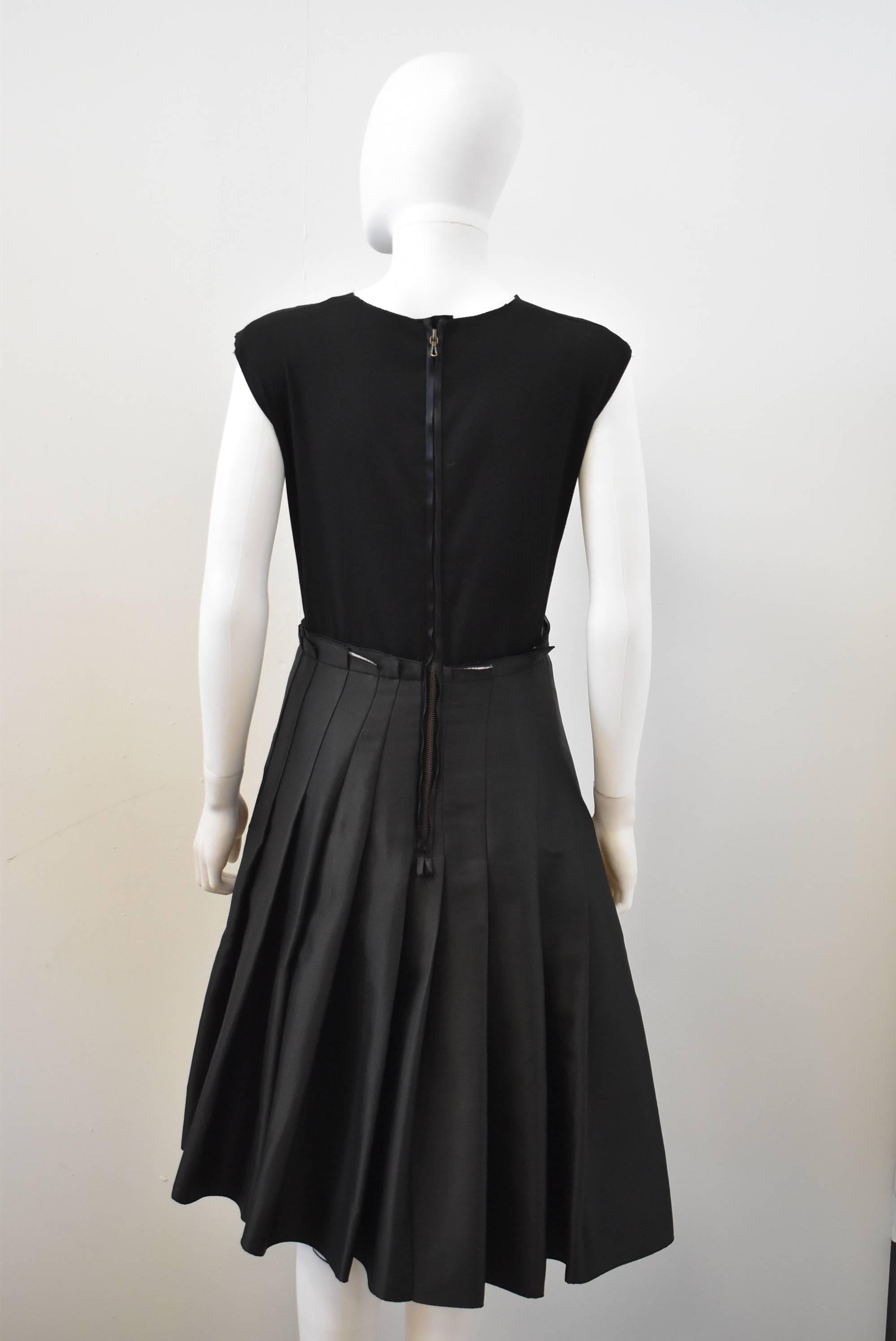Women's Lanvin Black Pleated Cocktail Dress A/W 2013