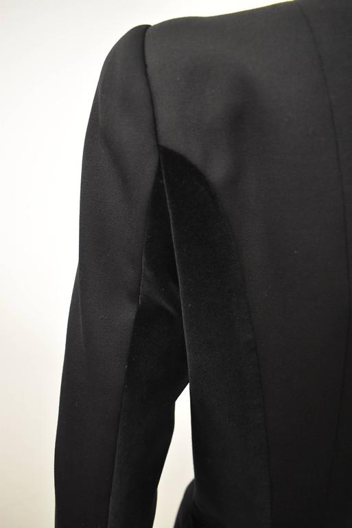 Alexander McQueen Black Jacket with Embellished Details, Velvet Panels ...