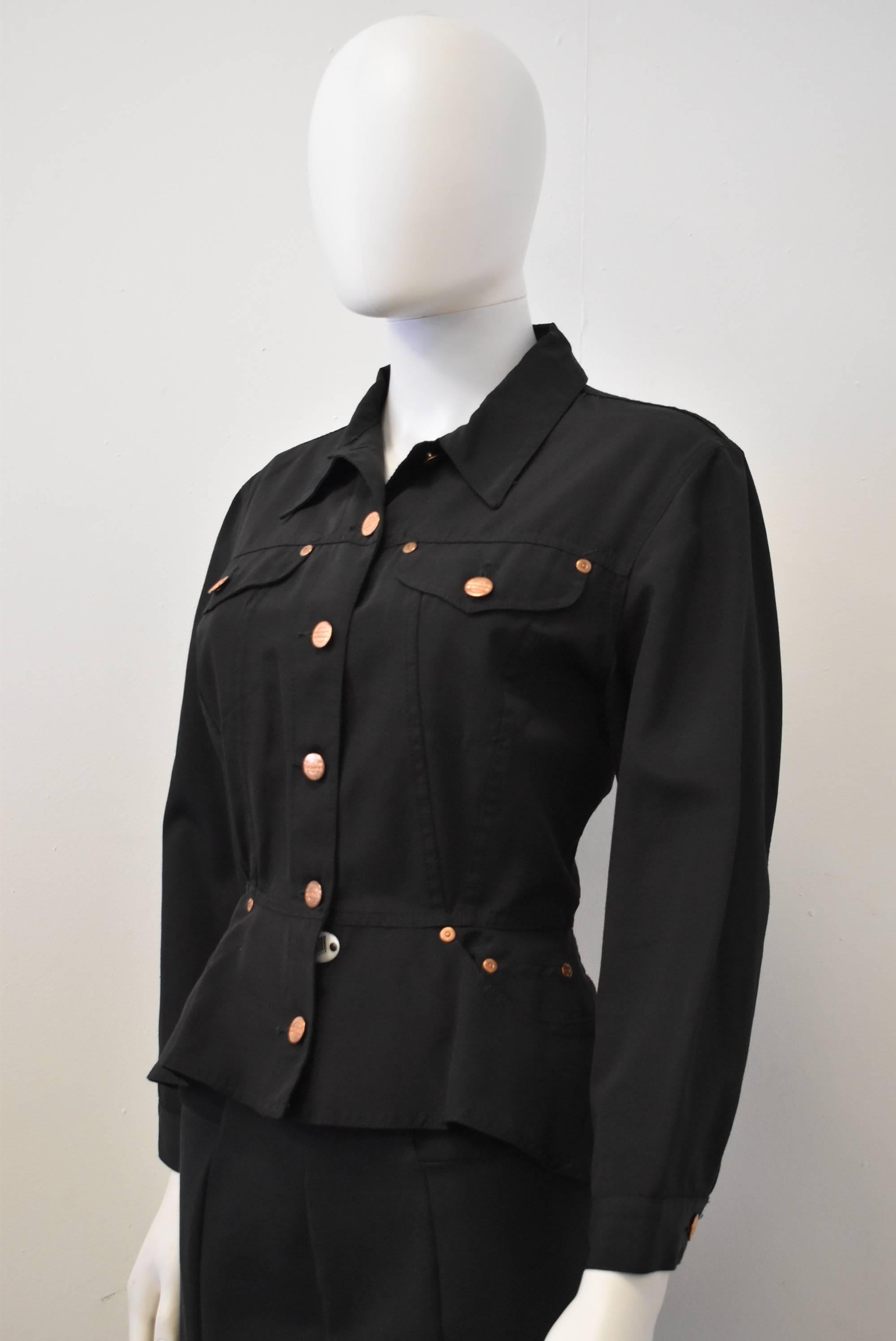 Women's Jean Paul Gaultier ‘Junior’ 90’s Black Peplum Jacket